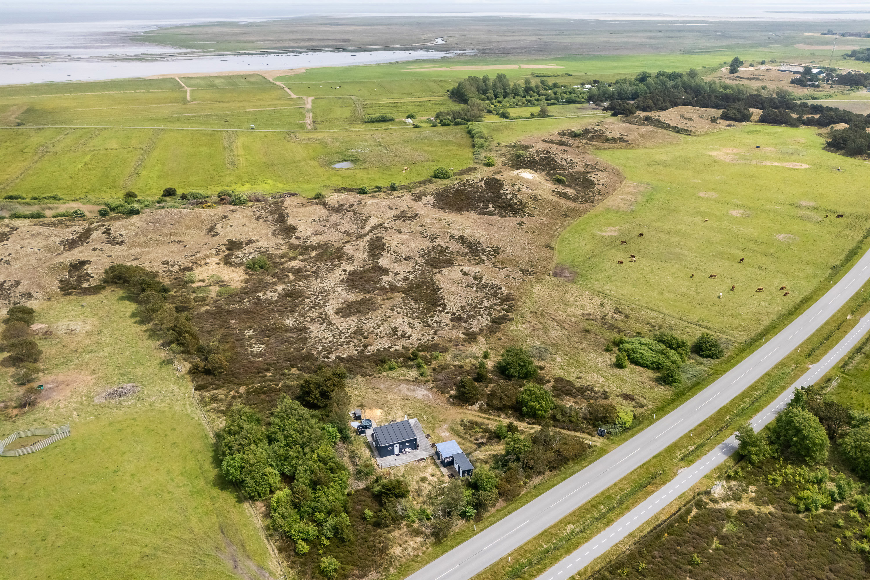 Fremhævet luftfoto billede i fuldskærmstilstand. Billede af Landevejen 89, Sønderho, 6720 Fanø