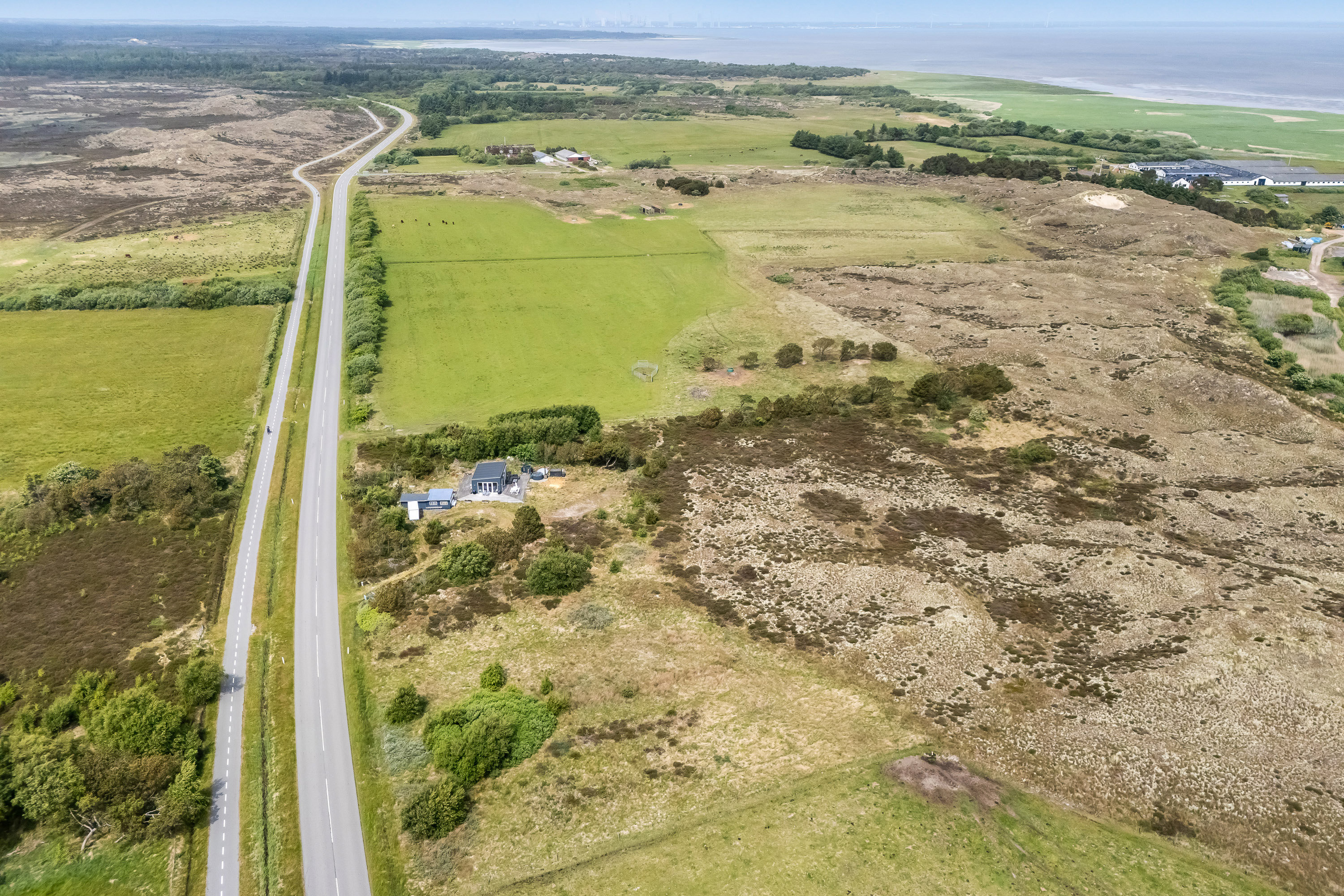 Fremhævet luftfoto billede i fuldskærmstilstand. Billede af Landevejen 89, Sønderho, 6720 Fanø