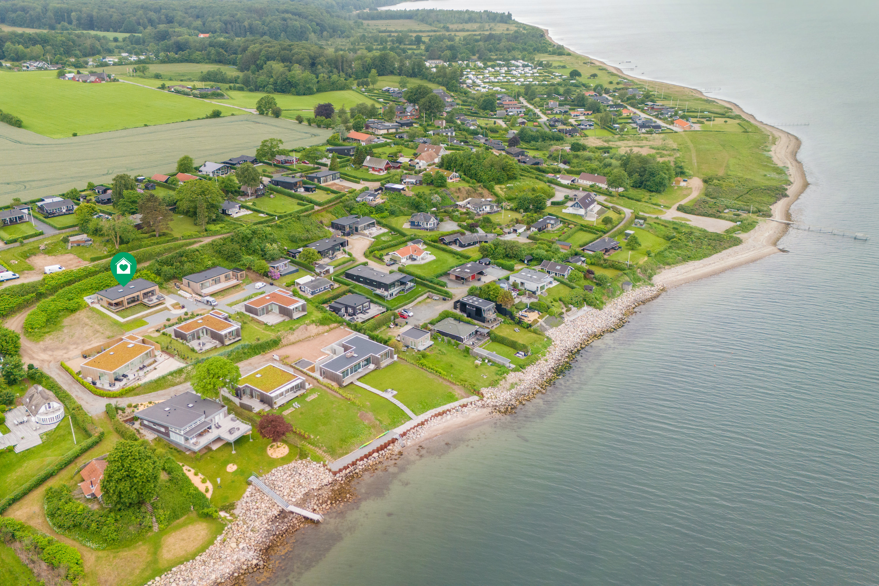 Fremhævet luftfoto billede i fuldskærmstilstand. Billede af Duevej 15B, Mørkholt, 7080 Børkop