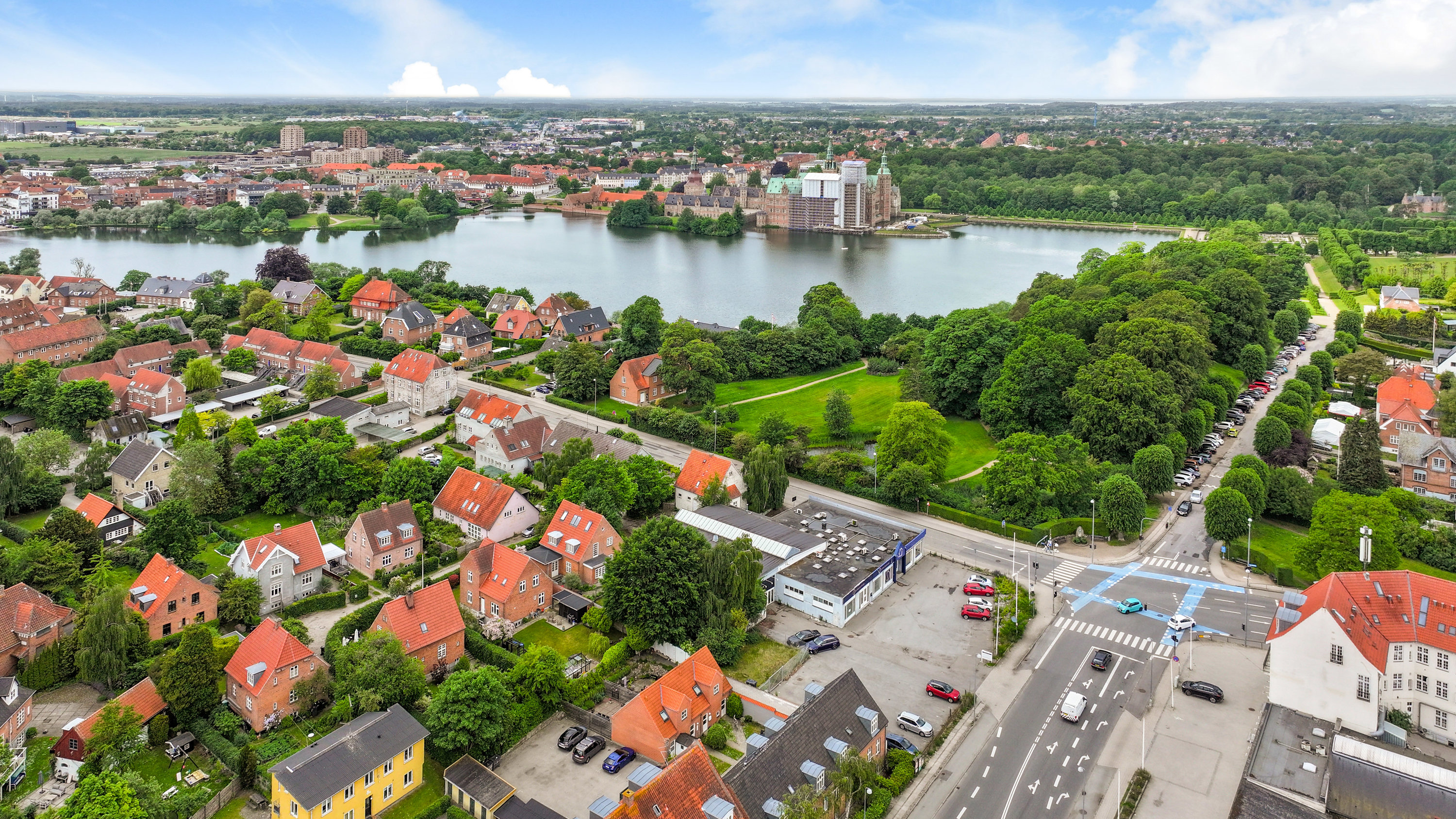 Fremhævet luftfoto billede i fuldskærmstilstand. Billede af Københavnsvej 6F, 3400 Hillerød
