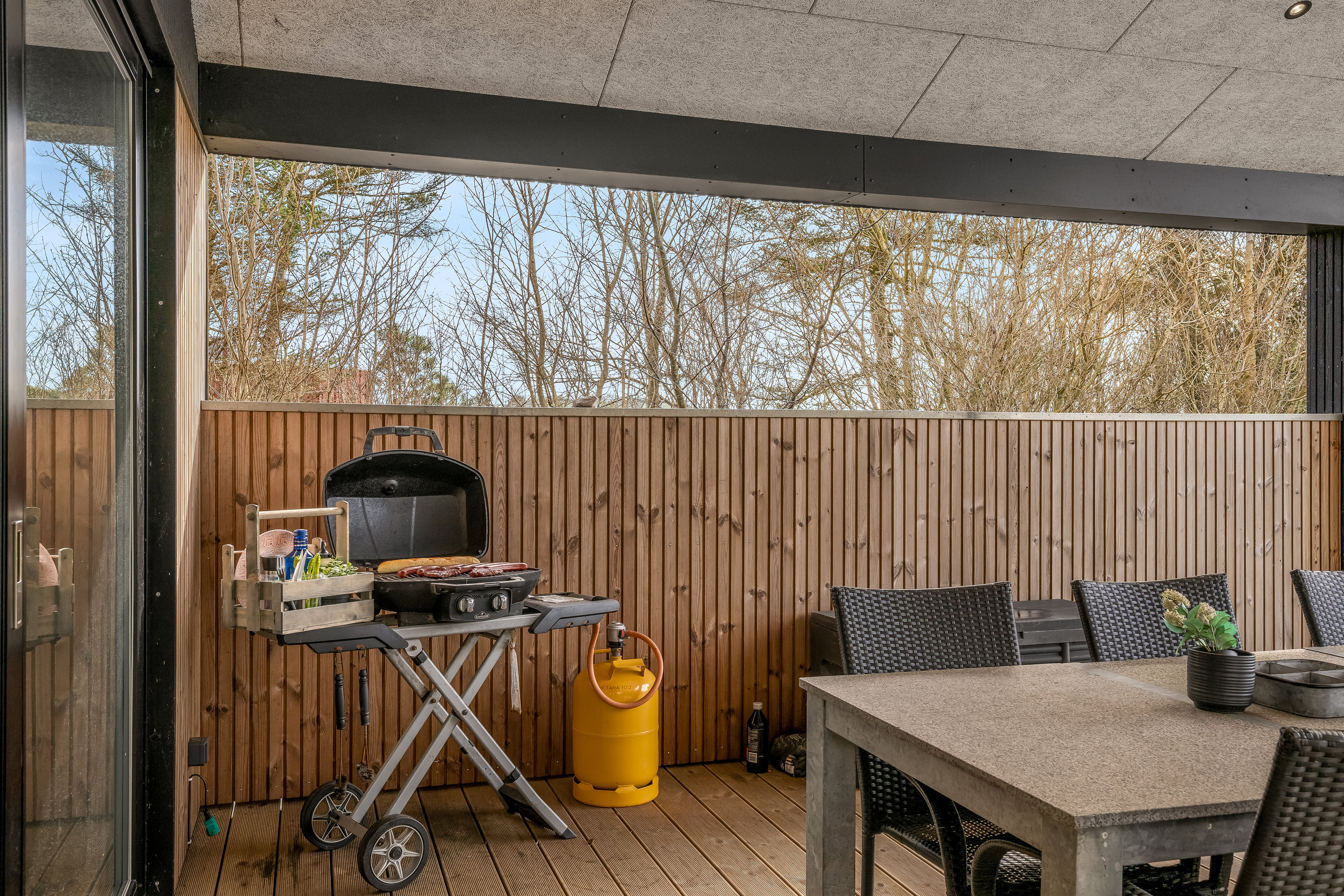 Fremhævet overdækket terrasse billede i fuldskærmstilstand. Billede af Tyttebærvej 42, Vostrup, 6880 Tarm