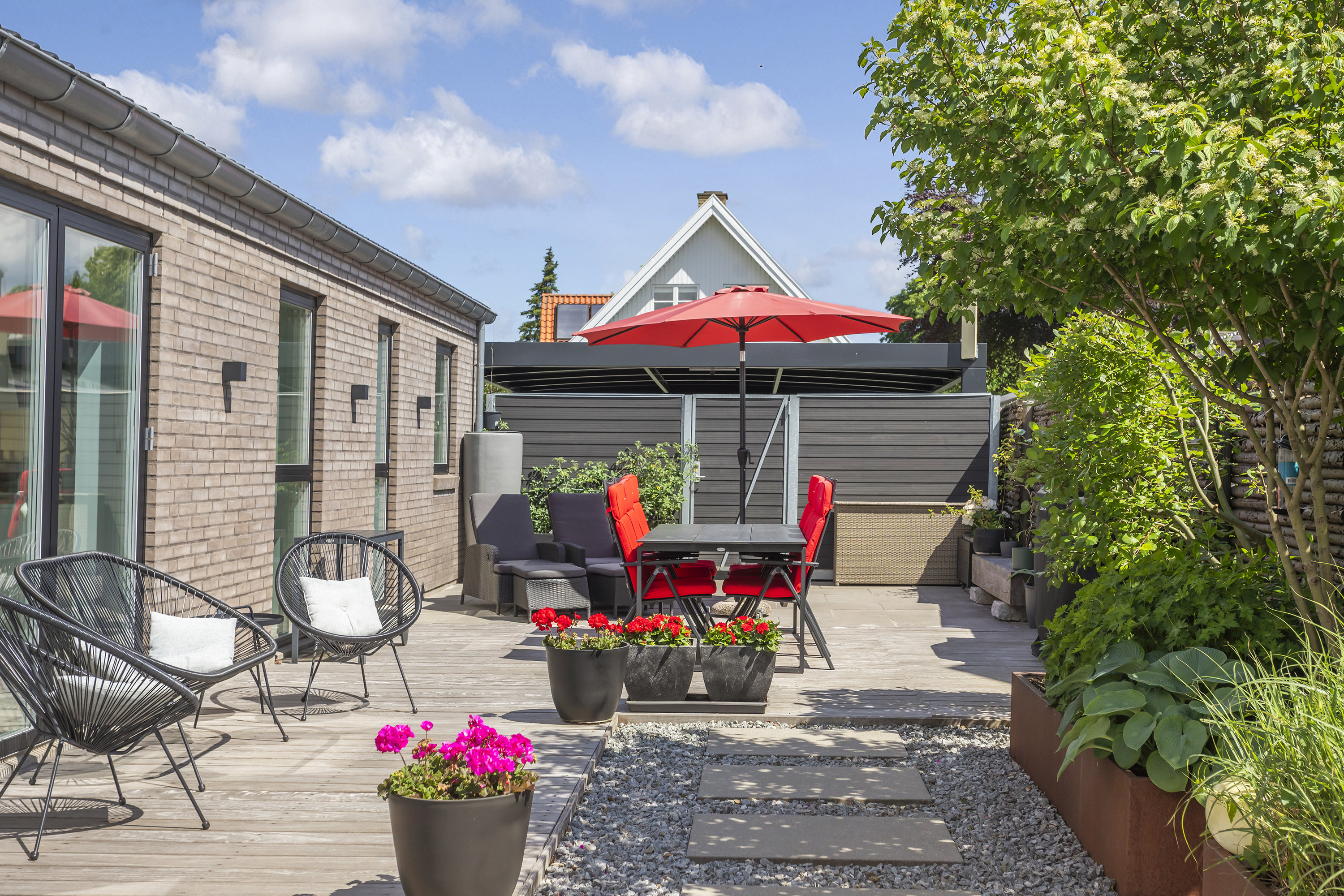Fremhævet overdækket terrasse billede i fuldskærmstilstand. Billede af Herkules Alle 22, 2770 Kastrup