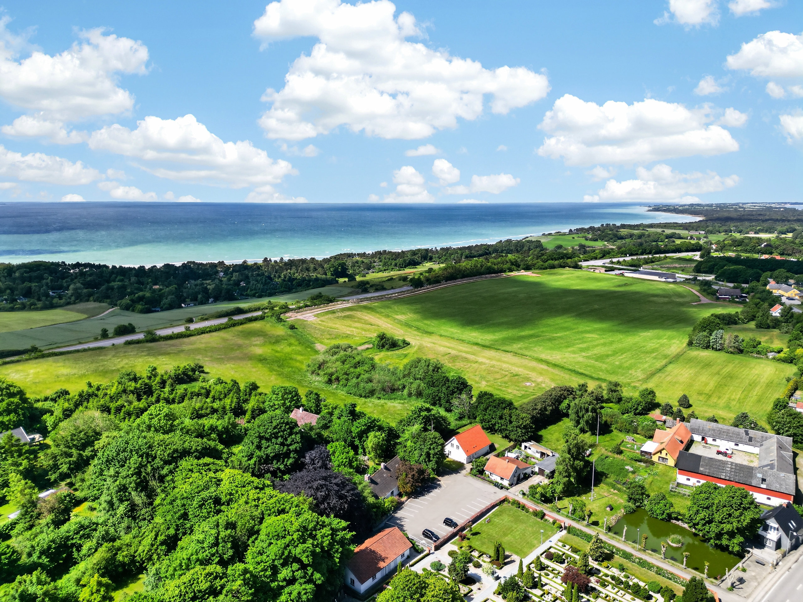 Fremhævet luftfoto billede i fuldskærmstilstand. Billede af Oddenvej 146, Lumsås, 4500 Nykøbing Sj