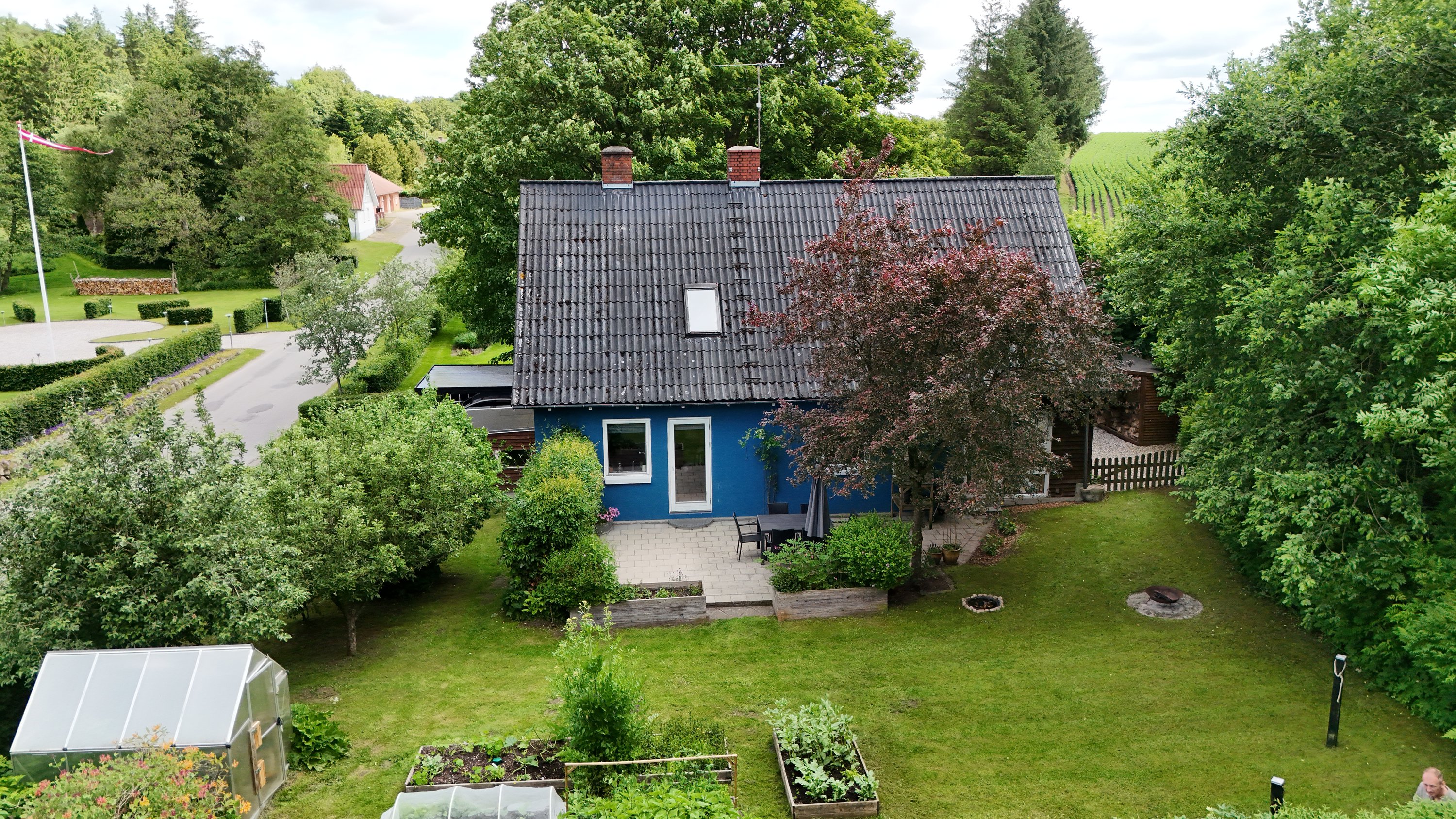 Fremhævet drone billede i fuldskærmstilstand. Billede af Brøndumvej 5, 9500 Hobro