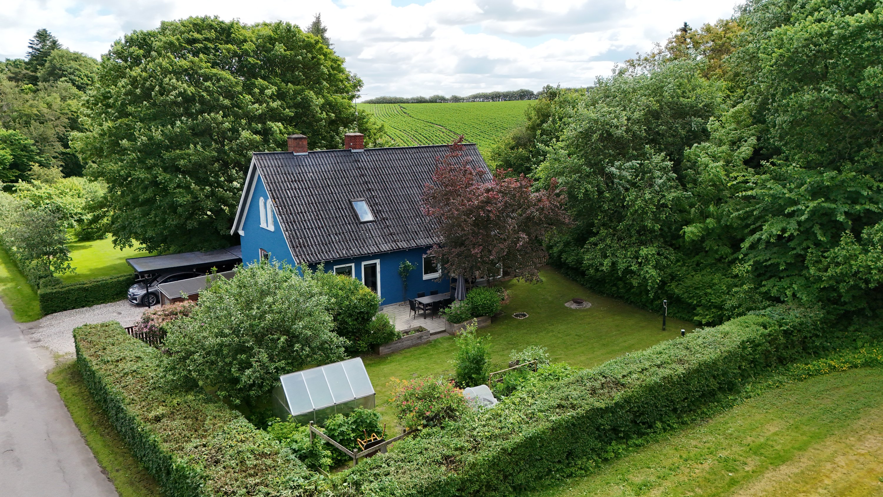 Fremhævet drone billede i fuldskærmstilstand. Billede af Brøndumvej 5, 9500 Hobro