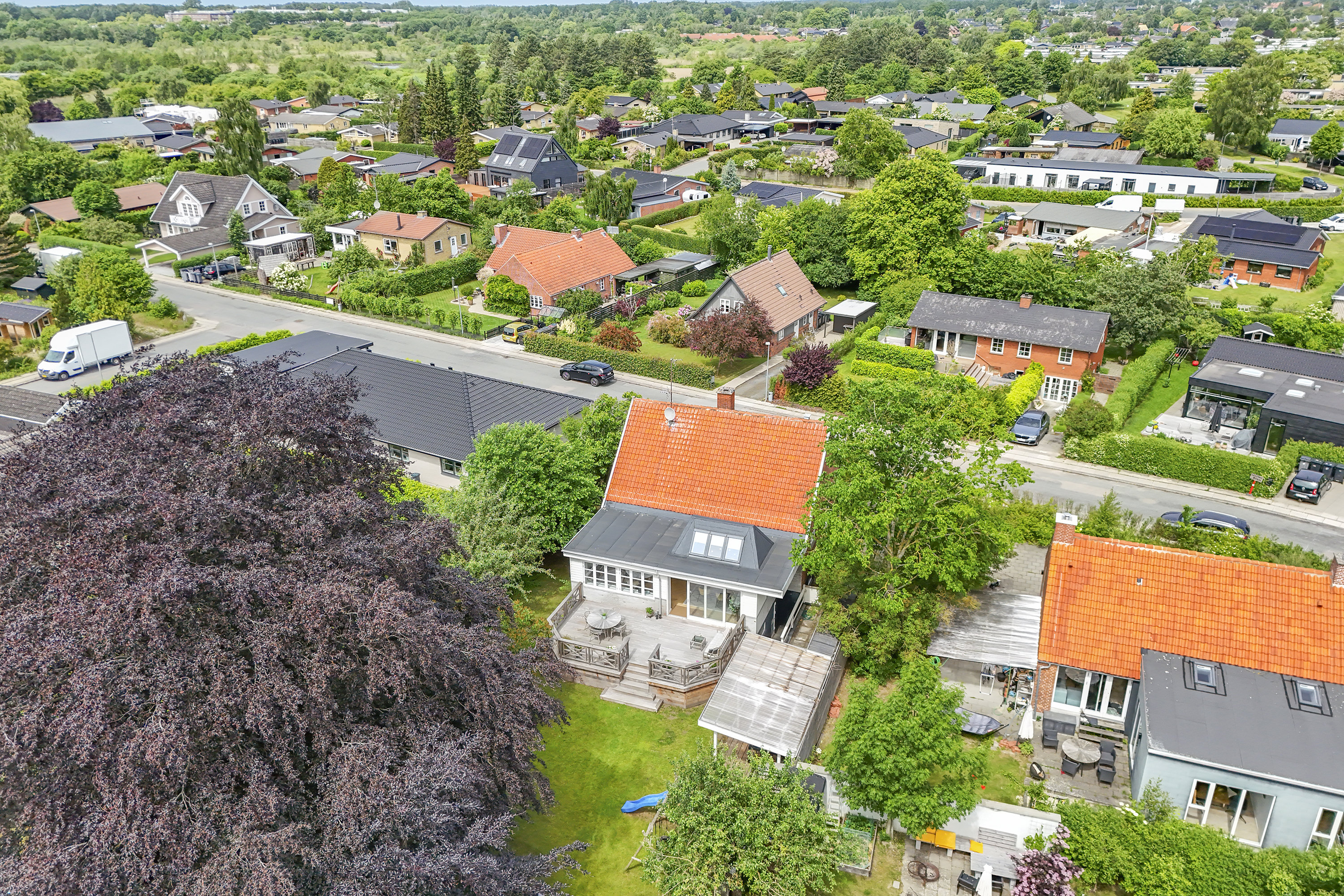 Fremhævet luftfoto billede i fuldskærmstilstand. Billede af Sømosevej 17, 2740 Skovlunde
