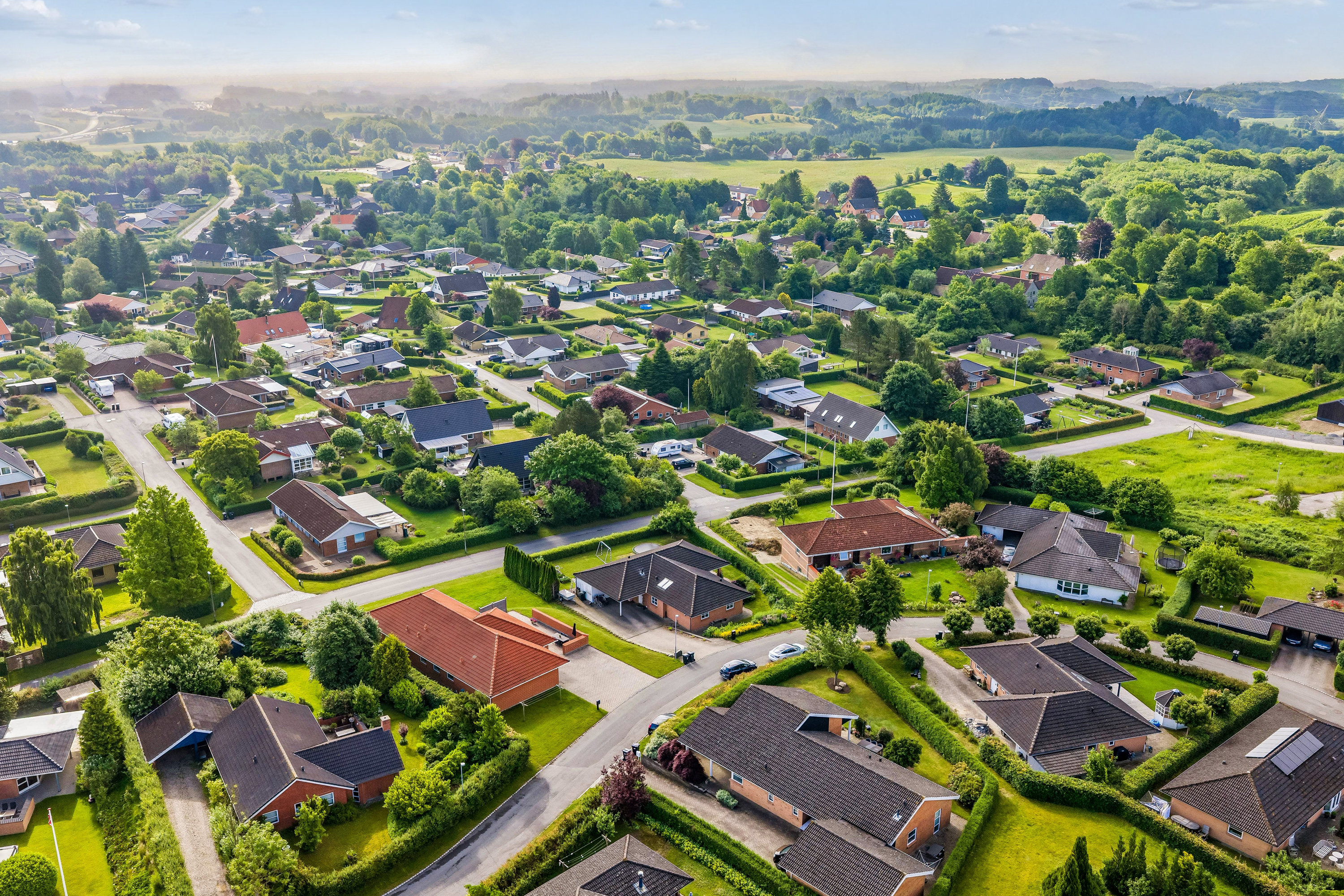Fremhævet luftfoto billede i fuldskærmstilstand. Billede af Bygmarken 8, Skallebølle, 5492 Vissenbjerg