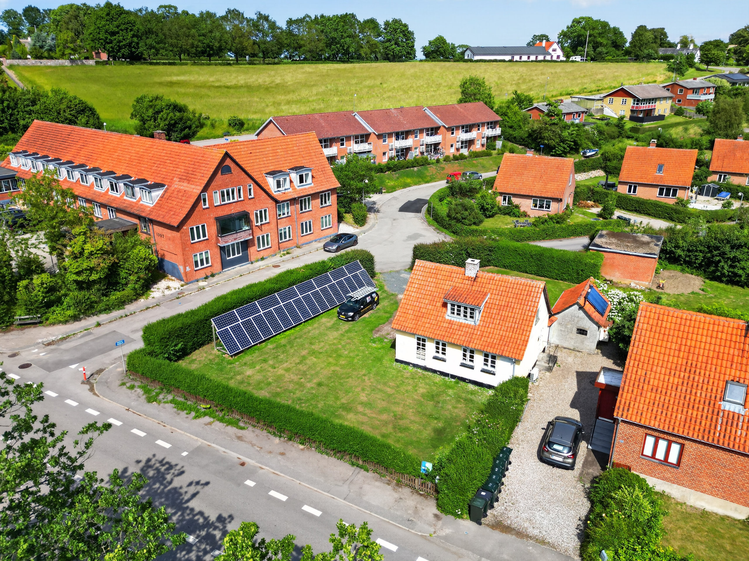 Fremhævet luftfoto billede i fuldskærmstilstand. Billede af Egebjerg Hovedgade 17, Egebjerg, 4500 Nykøbing Sj
