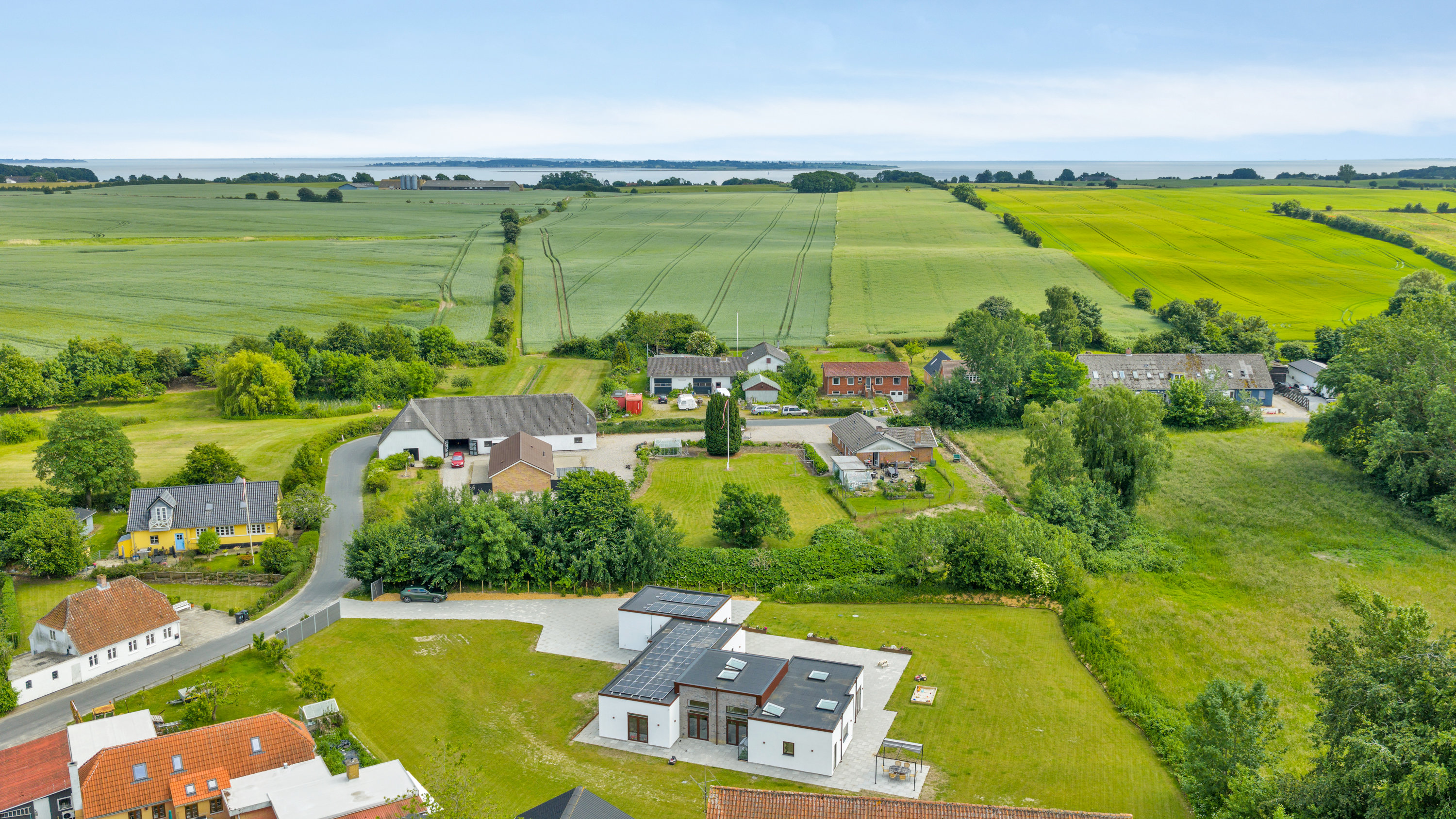Fremhævet luftfoto billede i fuldskærmstilstand. Billede af Bystævnevej 4A, Bøjden, 5600 Faaborg