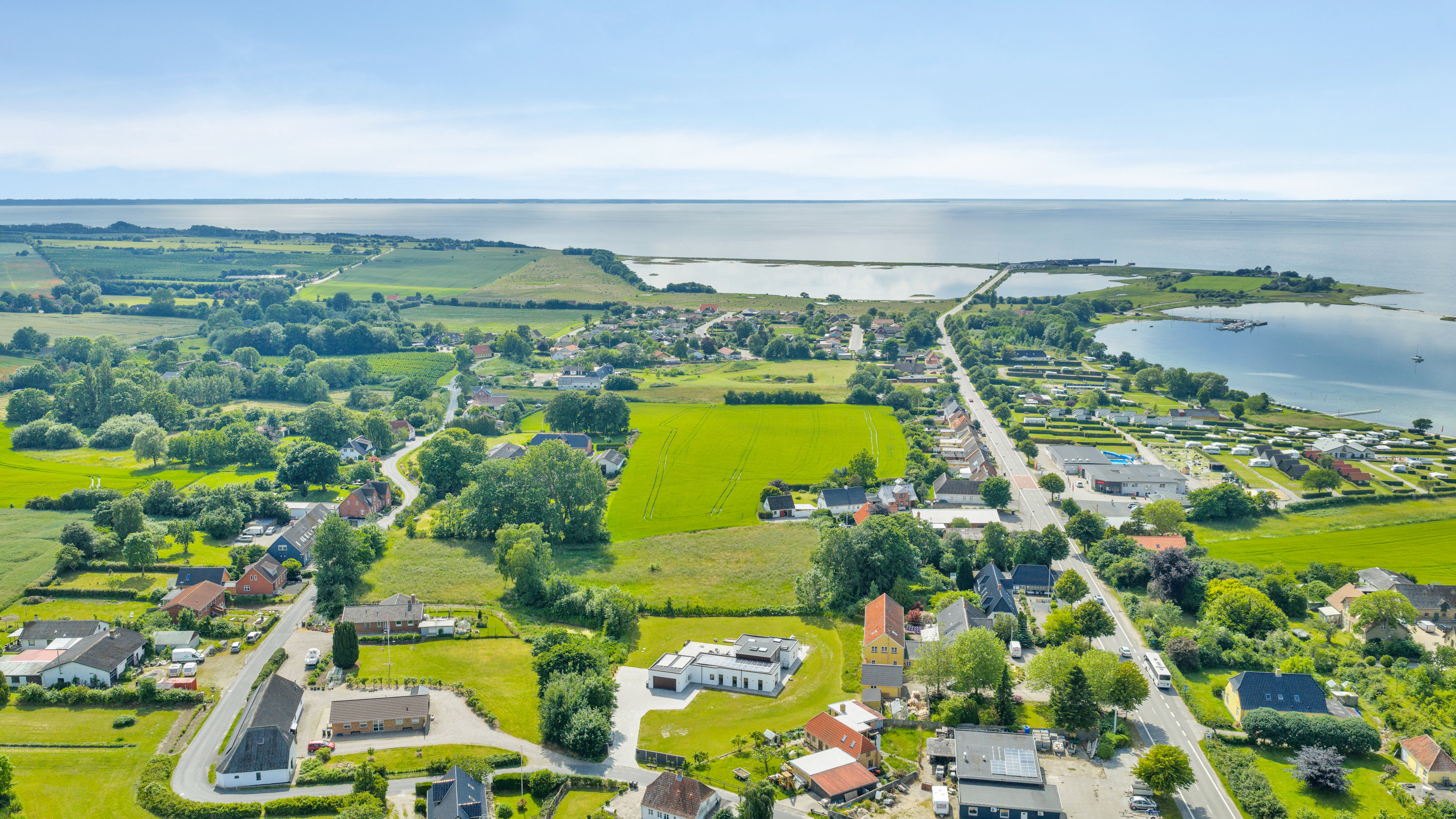 Fremhævet luftfoto billede i fuldskærmstilstand. Billede af Bystævnevej 4A, Bøjden, 5600 Faaborg