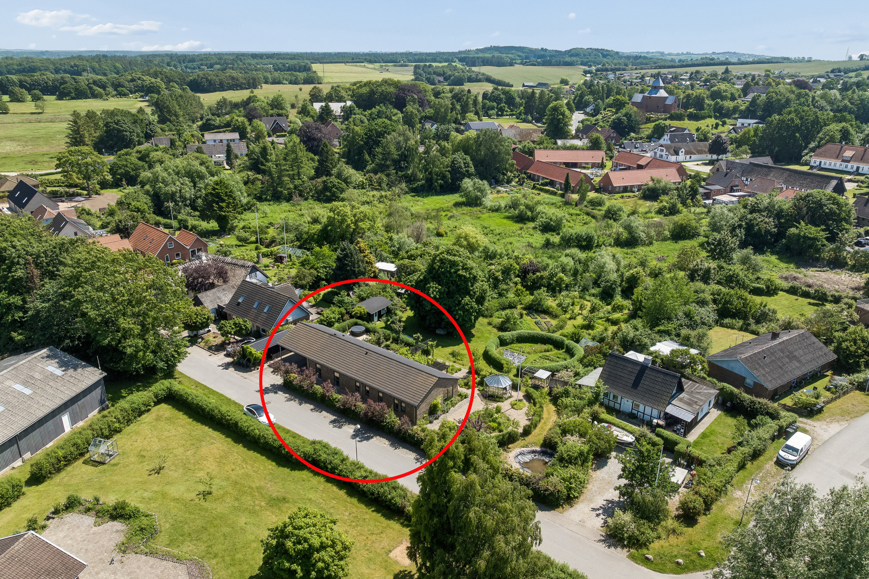Fremhævet luftfoto billede i fuldskærmstilstand. Billede af Lille Randers 10, Thorsager, 8410 Rønde