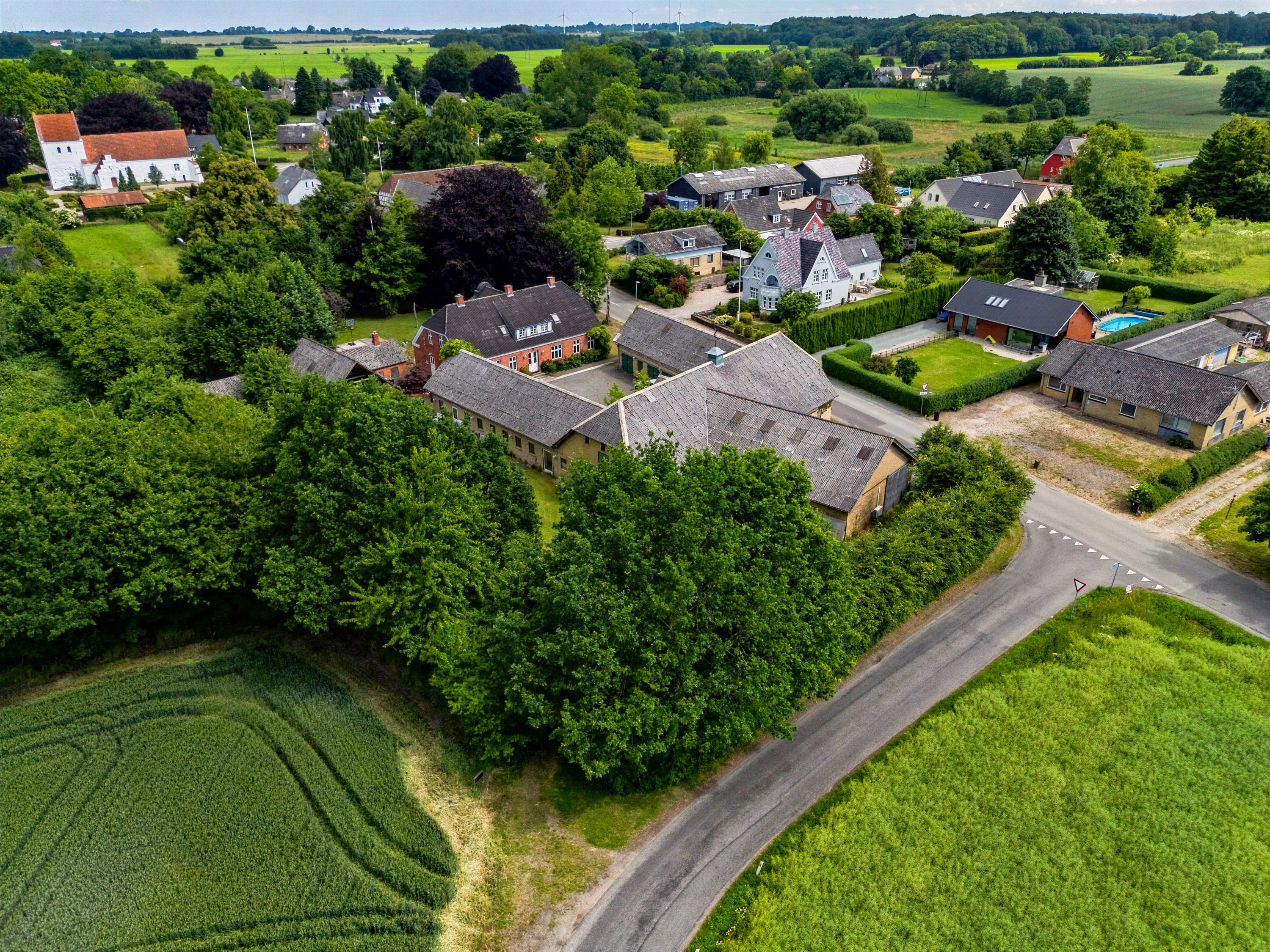 Fremhævet luftfoto billede i fuldskærmstilstand. Billede af Nordskovvej 18, Gestelev, 5750 Ringe