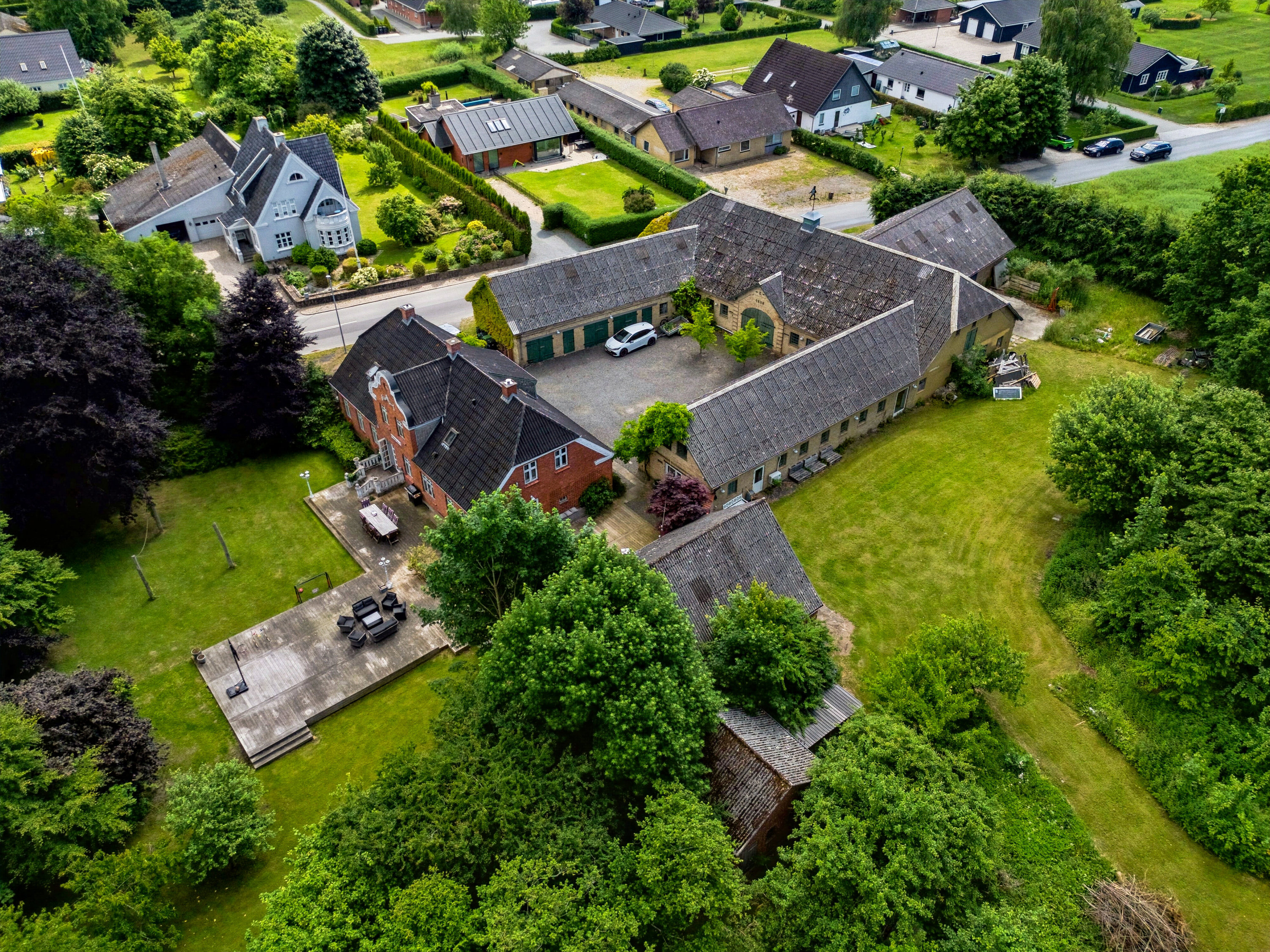 Fremhævet luftfoto billede i fuldskærmstilstand. Billede af Nordskovvej 18, Gestelev, 5750 Ringe