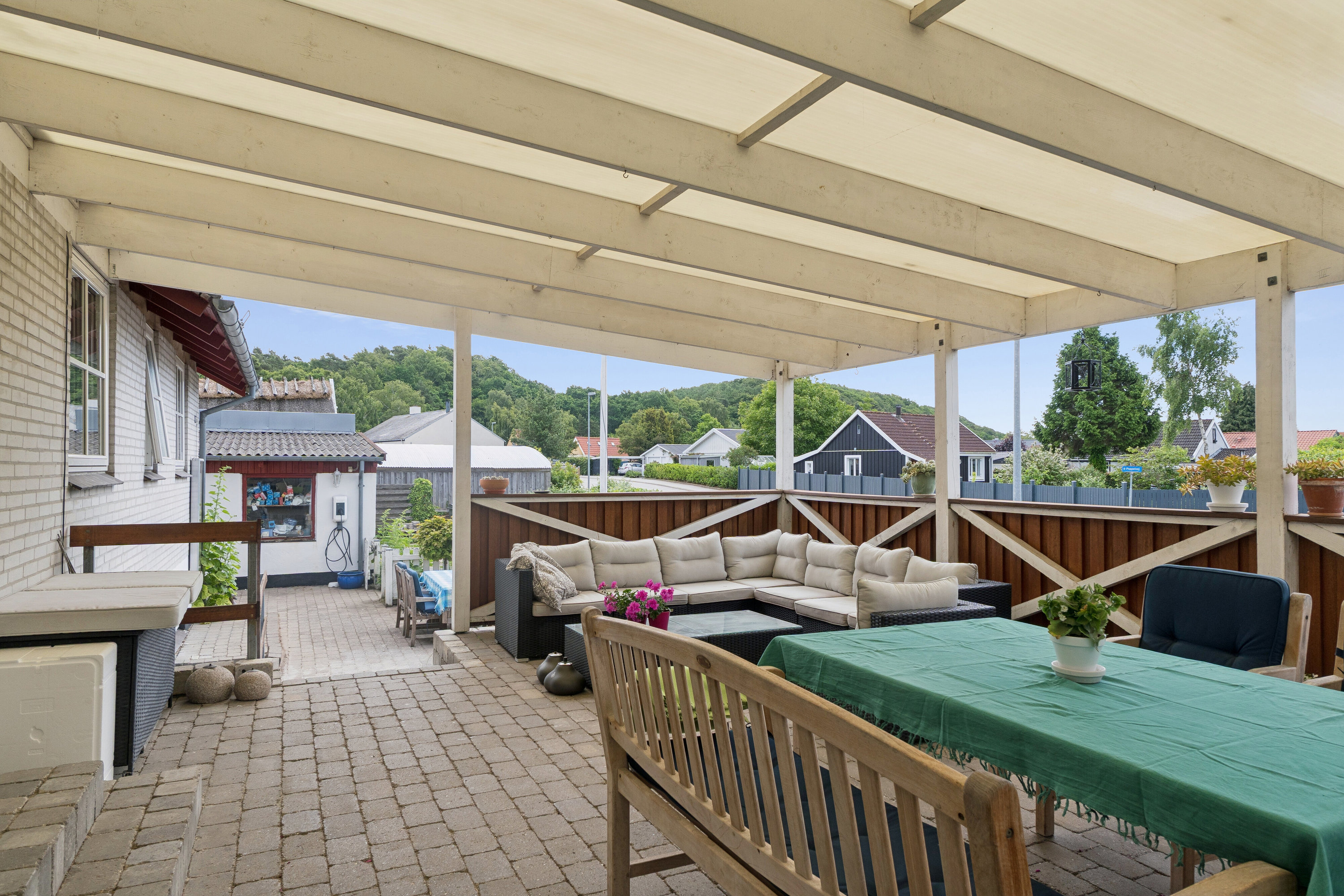 Fremhævet overdækket terrasse billede i fuldskærmstilstand. Billede af Ellevej 105, Enghaven, 3300 Frederiksværk
