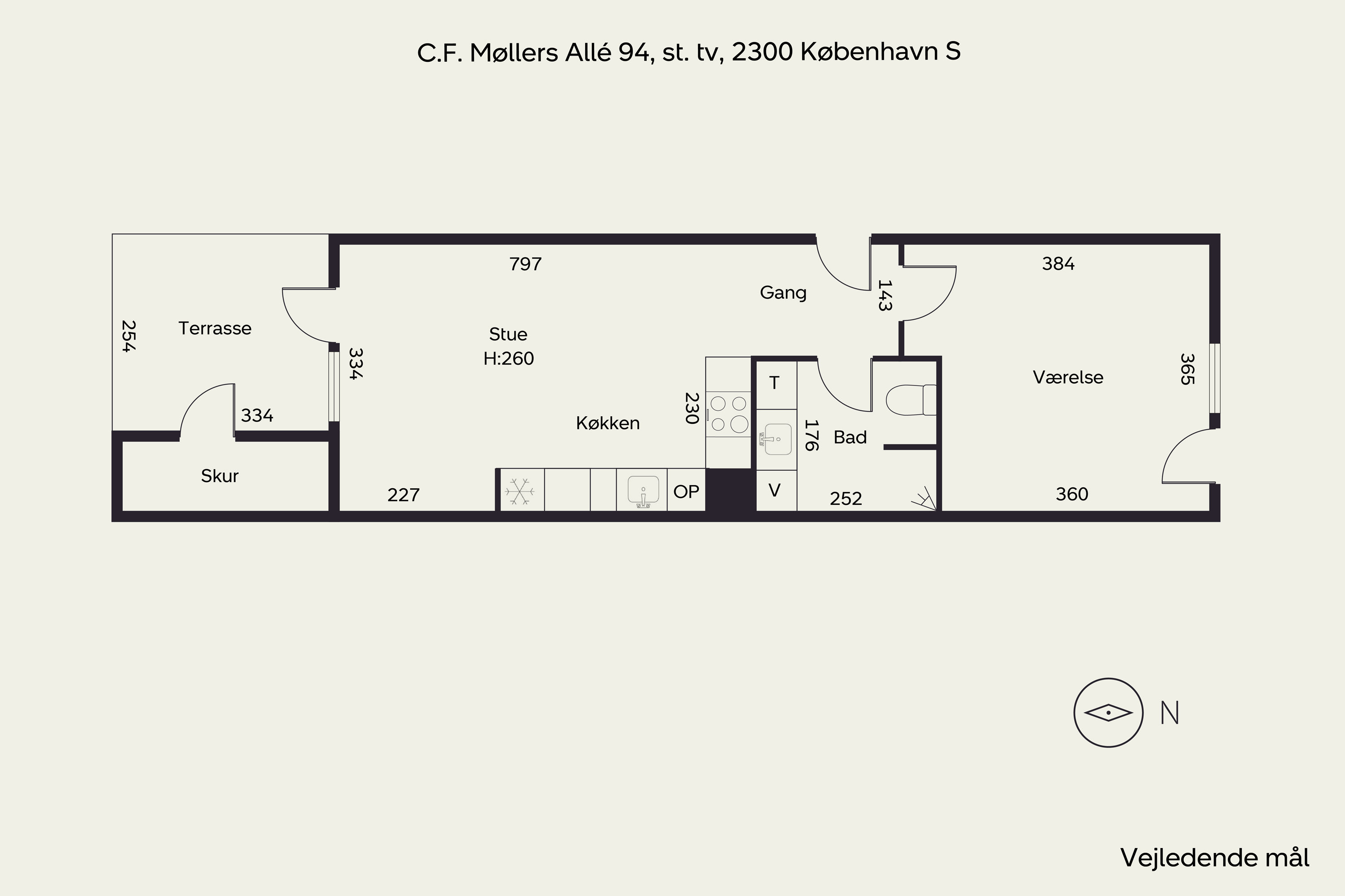 Plantegninger billede af C.F. Møllers Allé 94, st. tv., 2300 København S