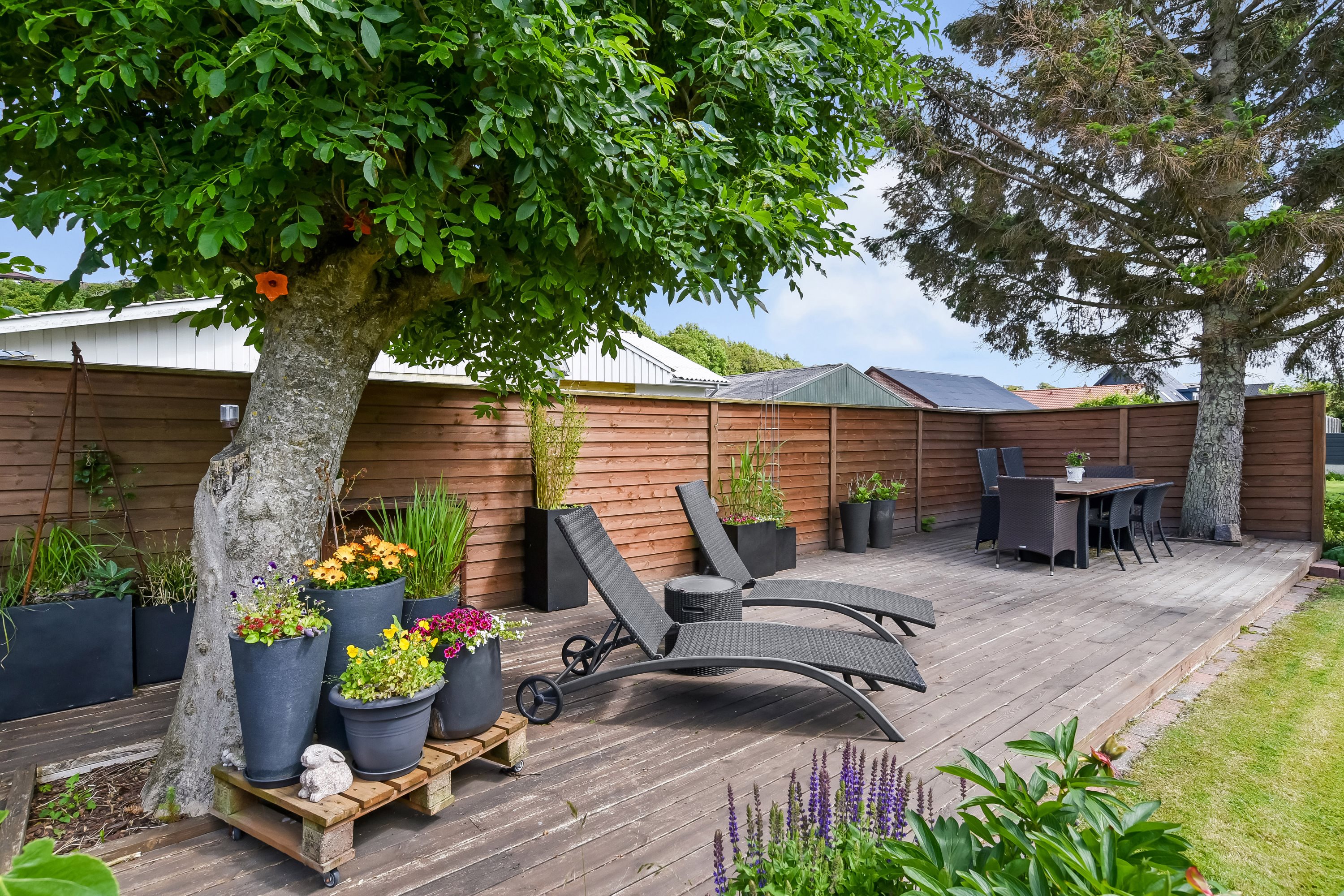 Fremhævet terrasse billede i fuldskærmstilstand. Billede af Tannebækvej 20, Nørlem, 7620 Lemvig