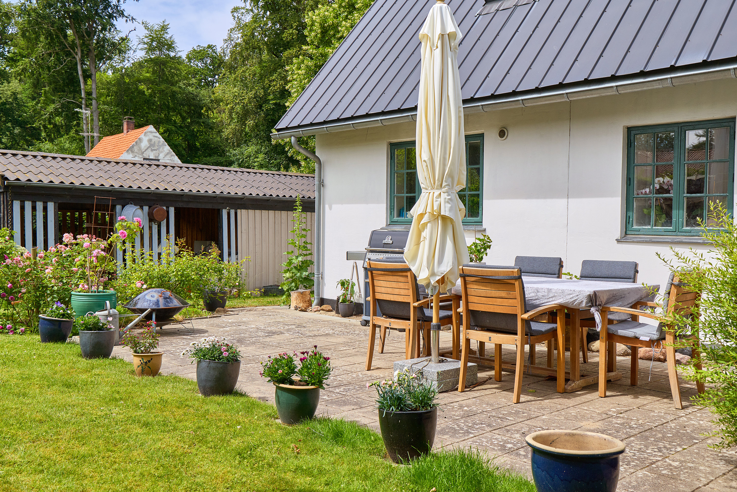 Fremhævet terrasse billede i fuldskærmstilstand. Billede af Vænget 13, 3630 Jægerspris