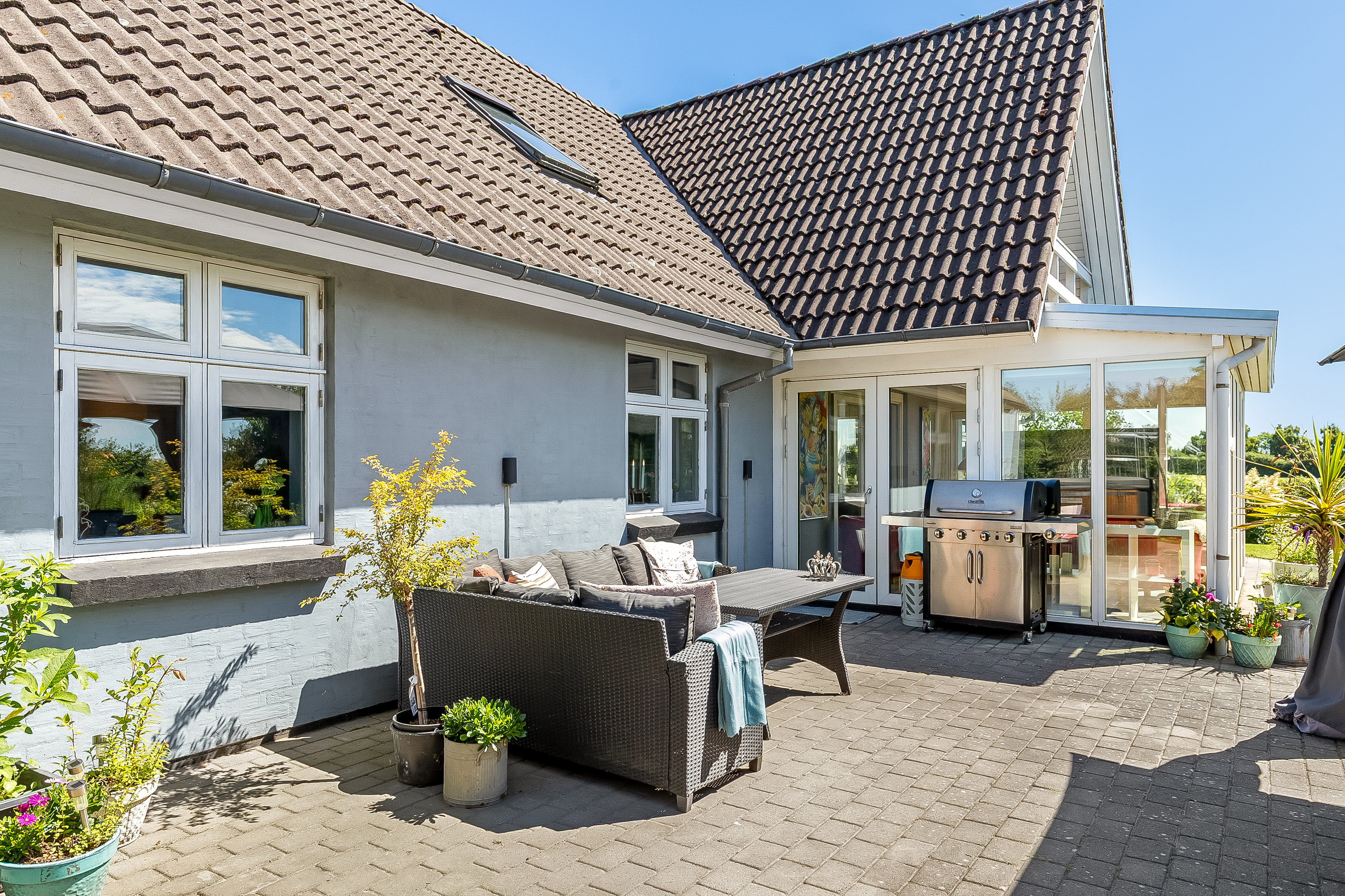 Fremhævet terrasse billede i fuldskærmstilstand. Billede af Tiufkærvej 149, Tiufkær, 7000 Fredericia