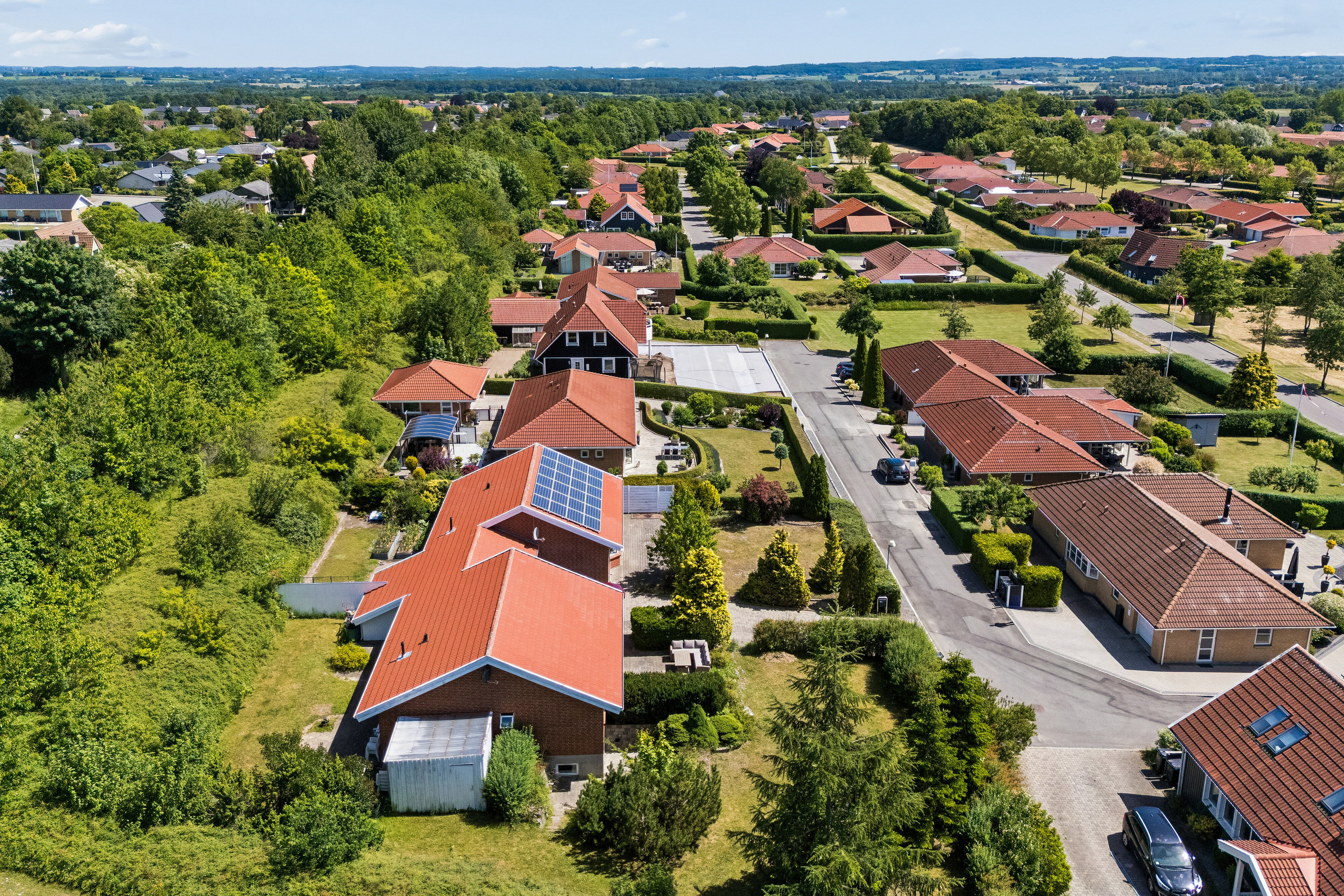 Fremhævet luftfoto billede i fuldskærmstilstand. Billede af Ellegårdsvej 17, Fensmark, 4684 Holmegaard
