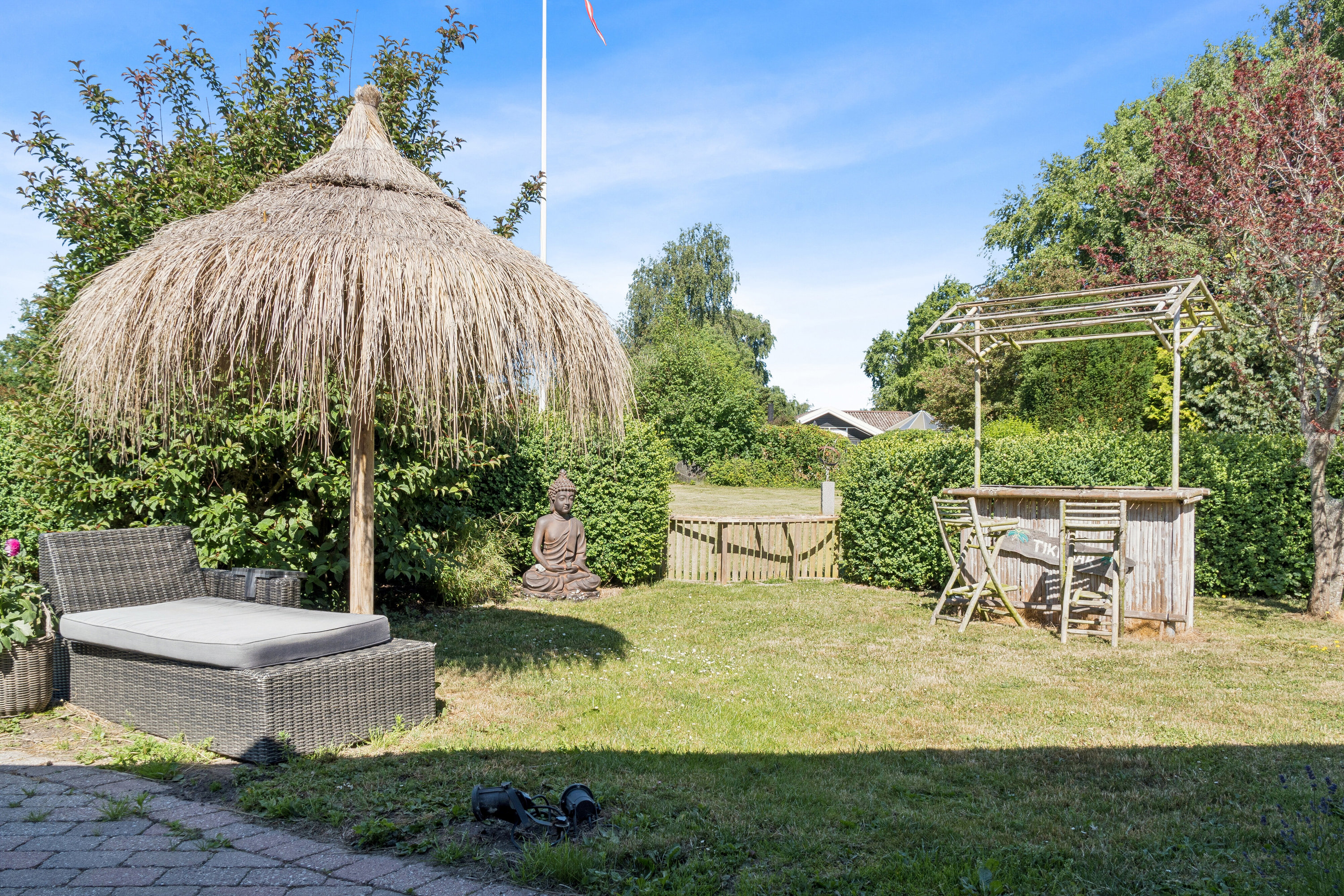 Fremhævet set fra haven billede i fuldskærmstilstand. Billede af Rødtjørnevej 18, Sæby, 4070 Kirke Hyllinge