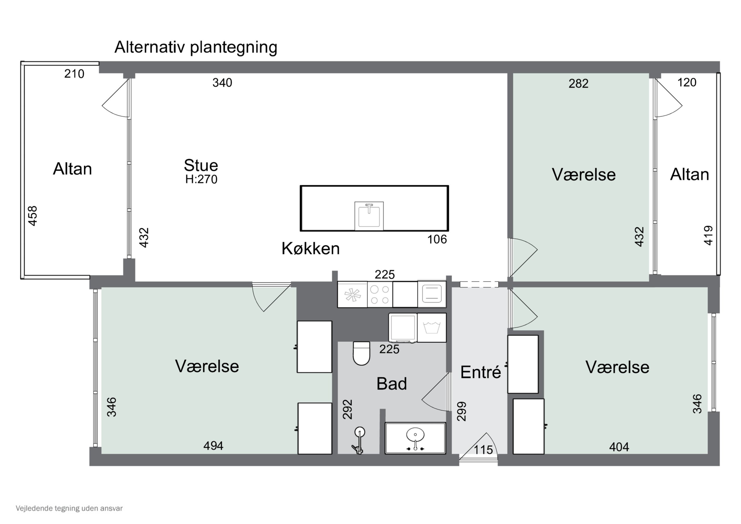Plantegninger billede af Axel Heides Gade 8C, 3. th., 2300 København S