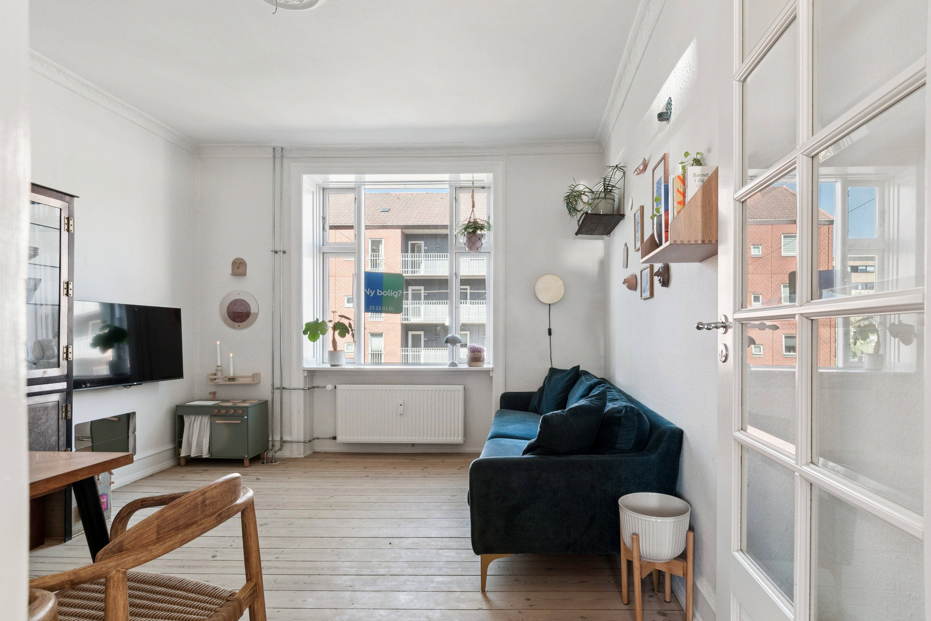Fremhævet stue billede i fuldskærmstilstand. Billede af Nordre Fasanvej 118, 2. th., 2000 Frederiksberg