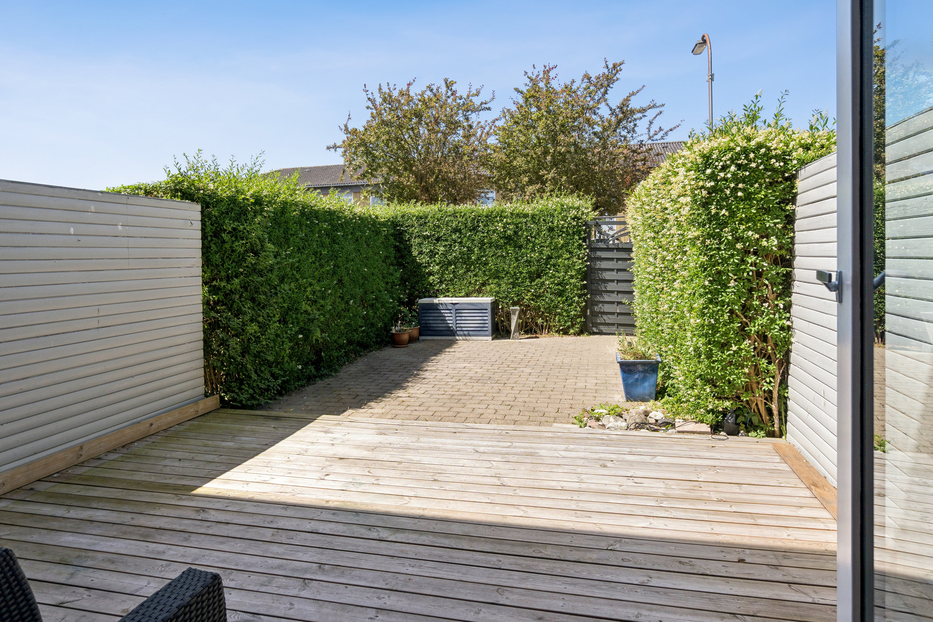 Fremhævet terrasse billede i fuldskærmstilstand. Billede af Elmehusene 203, 2600 Glostrup