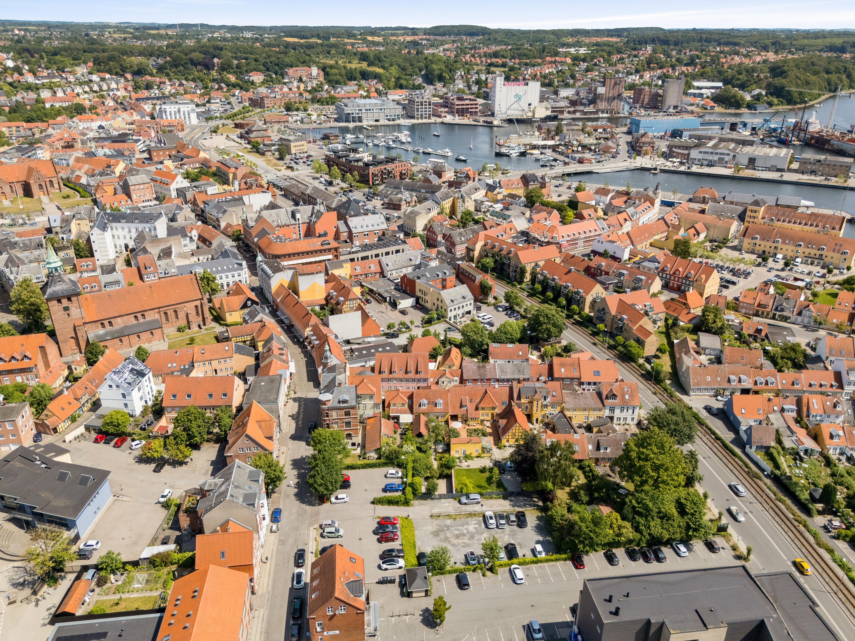 Fremhævet luftfoto billede i fuldskærmstilstand. Billede af Skattergade 3, 5700 Svendborg