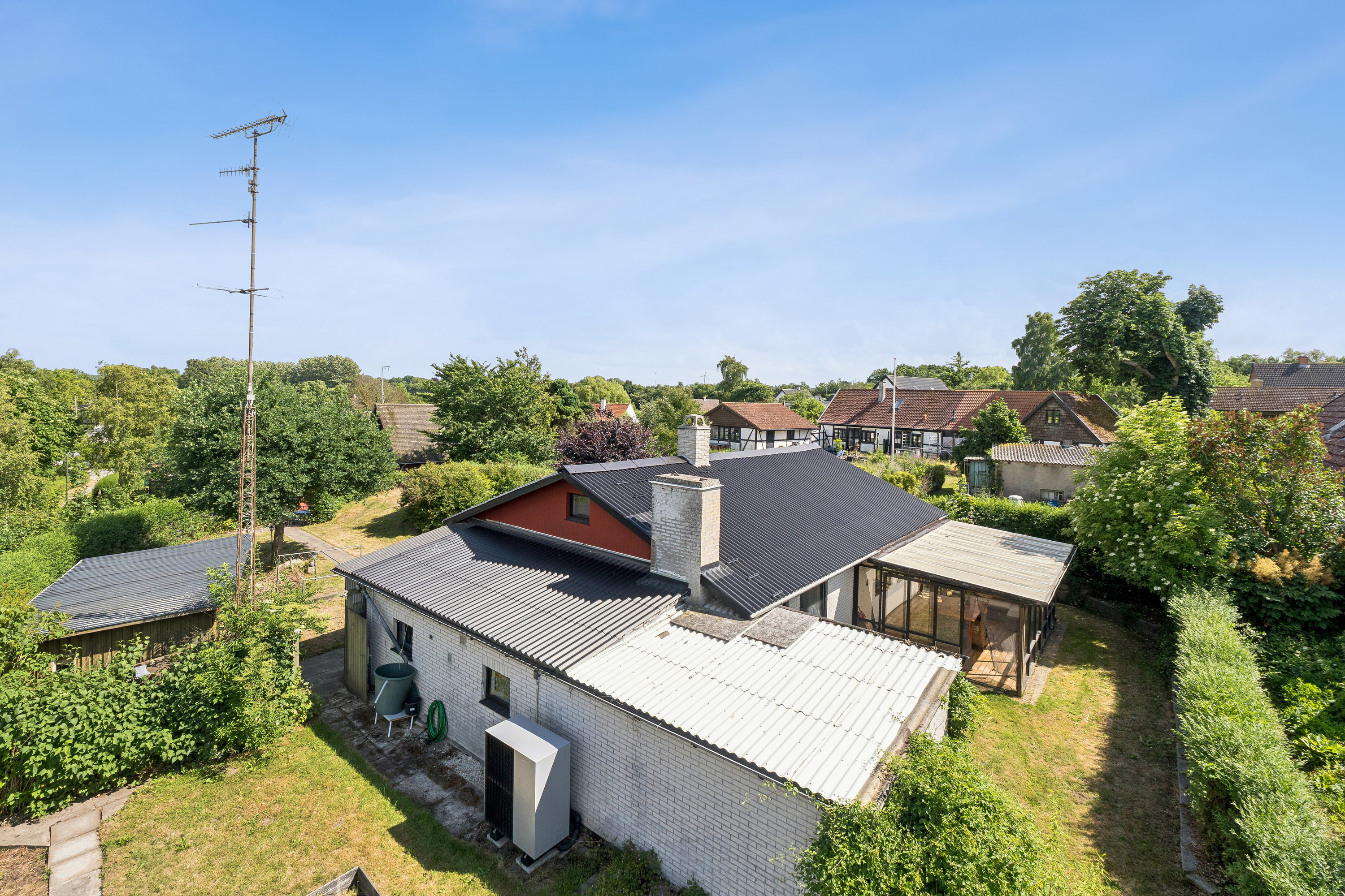 Fremhævet luftfoto billede i fuldskærmstilstand. Billede af Huginsvænget 1, Torkilstrup, 4060 Kirke Såby