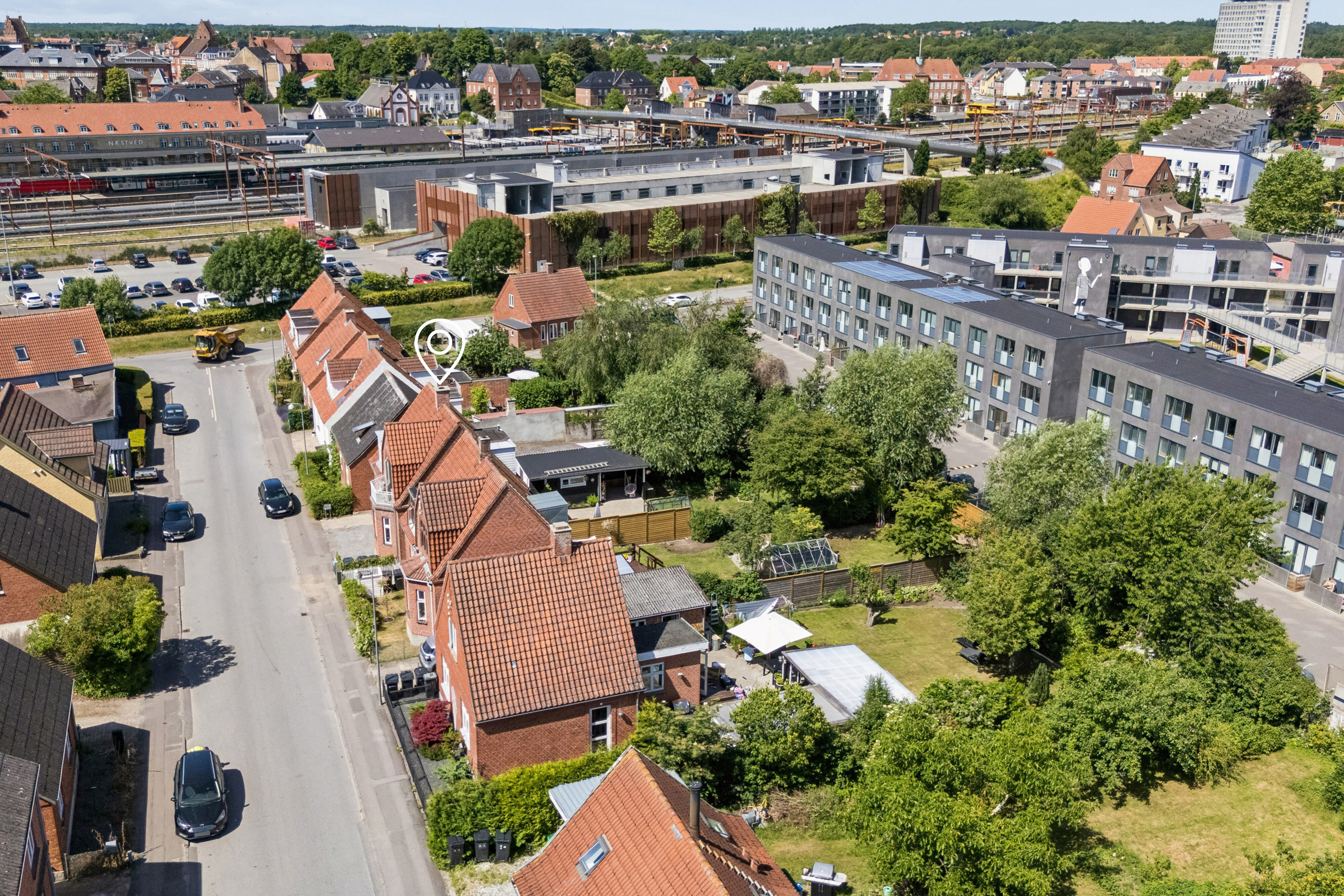 Fremhævet luftfoto billede i fuldskærmstilstand. Billede af Fredensvej 9, 4700 Næstved