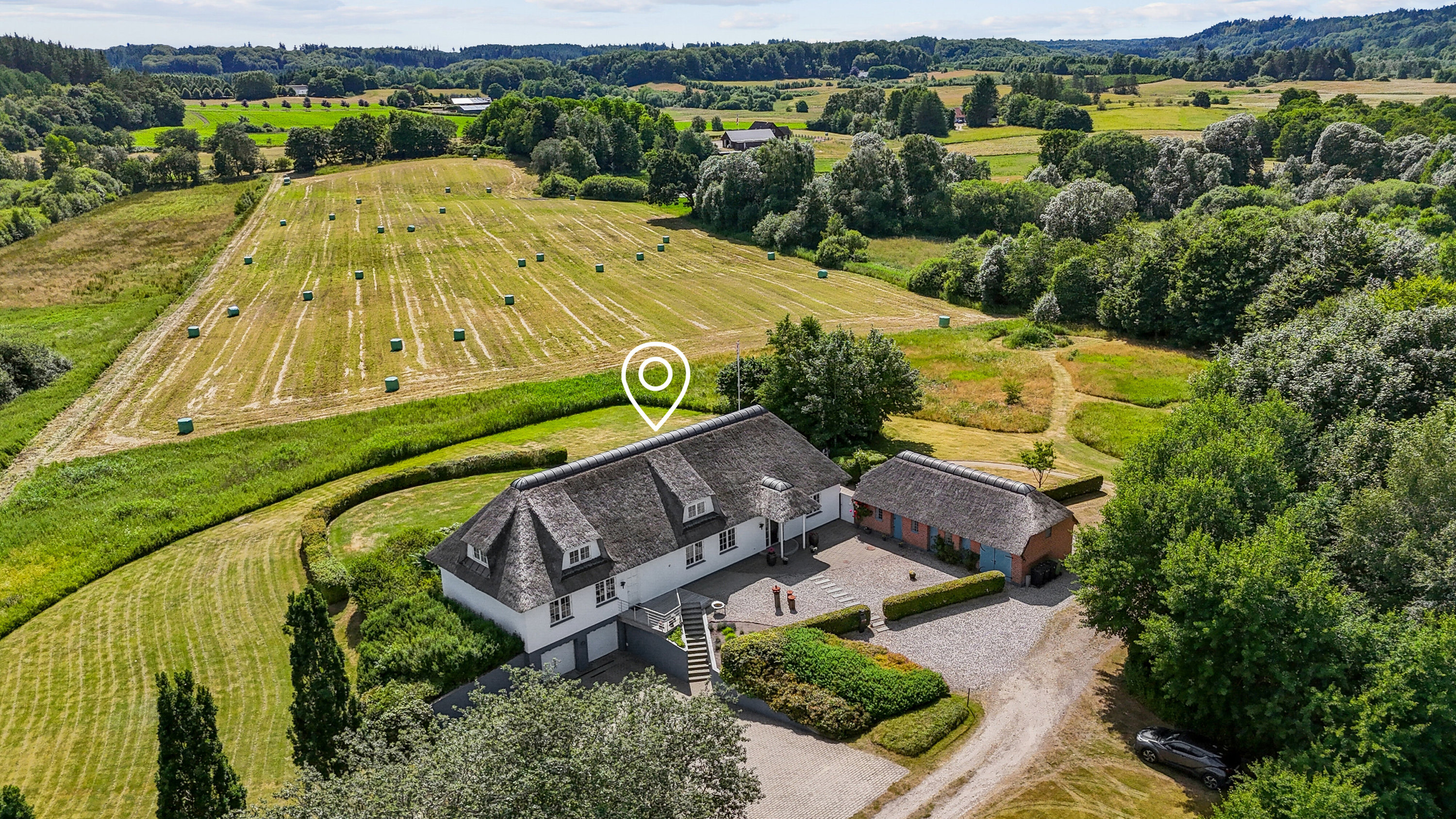 Fremhævet luftfoto billede i fuldskærmstilstand. Billede af Funderholmevej 76, Funderholme, 8600 Silkeborg