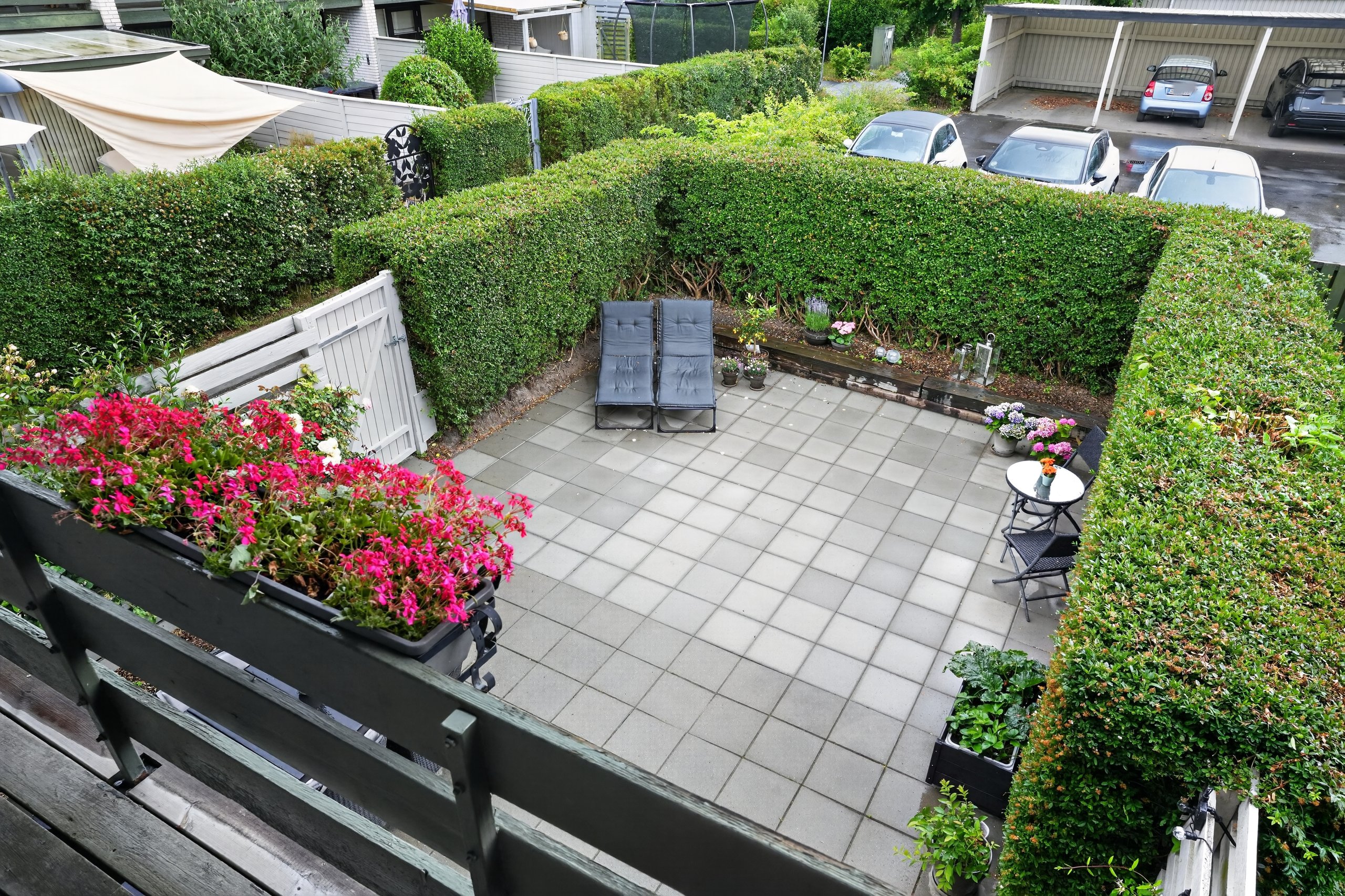 Fremhævet terrasse billede i fuldskærmstilstand. Billede af Majsmarken 27, 2680 Solrød Strand