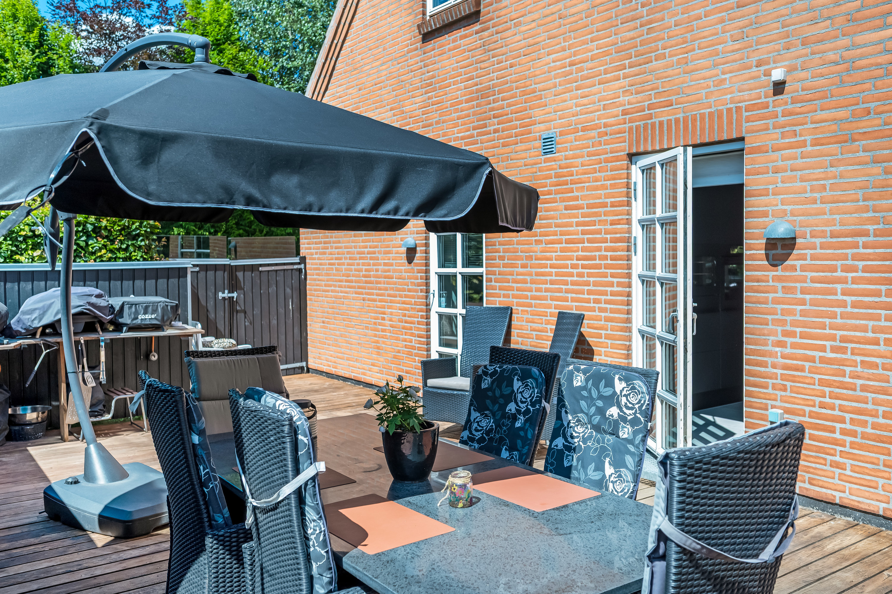Fremhævet overdækket terrasse billede i fuldskærmstilstand. Billede af Hyldehaven 19, 6800 Varde