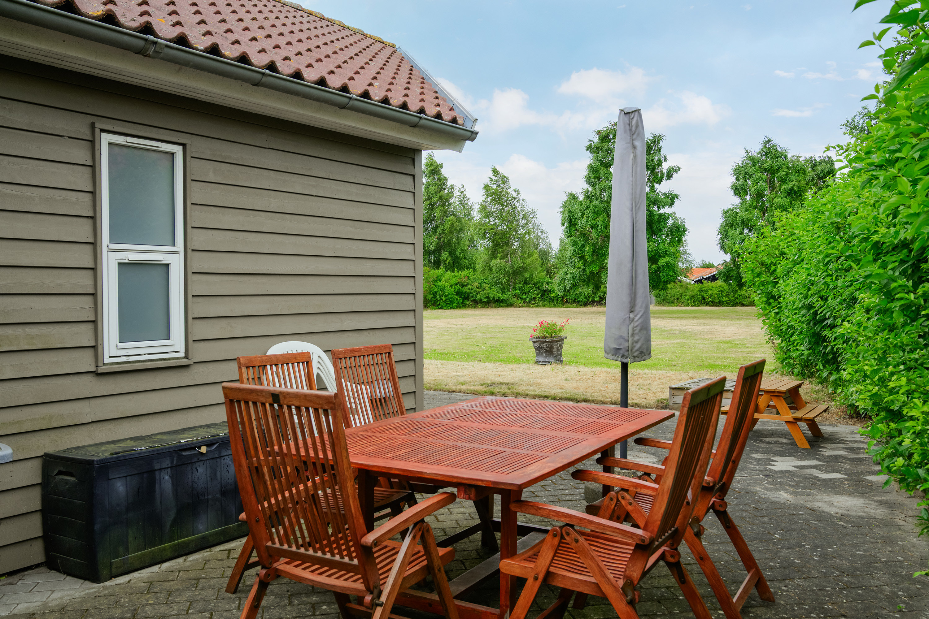 Fremhævet terrasse billede i fuldskærmstilstand. Billede af Marielyst Strandpark 111, 4873 Væggerløse