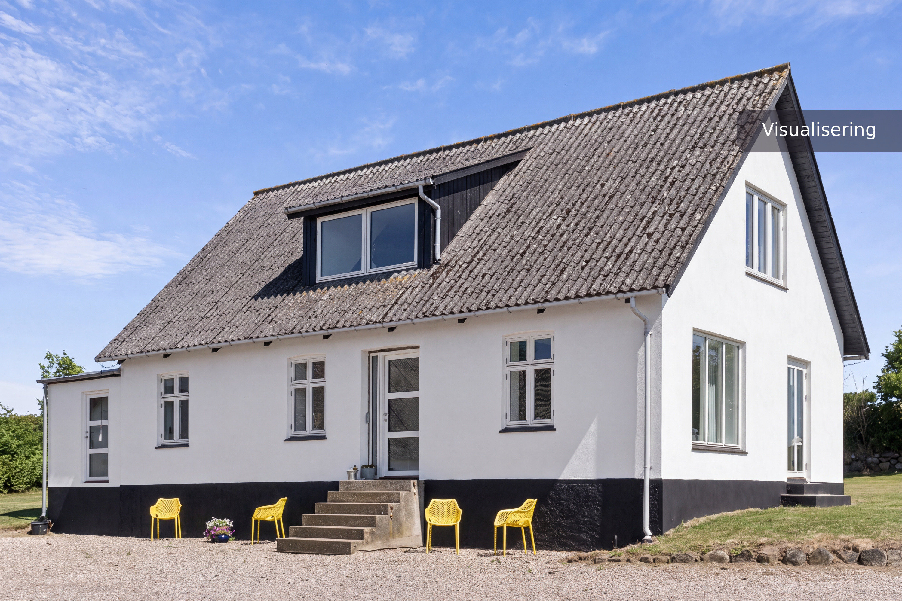 Fremhævet facade visualisering billede i fuldskærmstilstand. Billede af Skælskør Landevej 56, Lundforlund, 4200 Slagelse