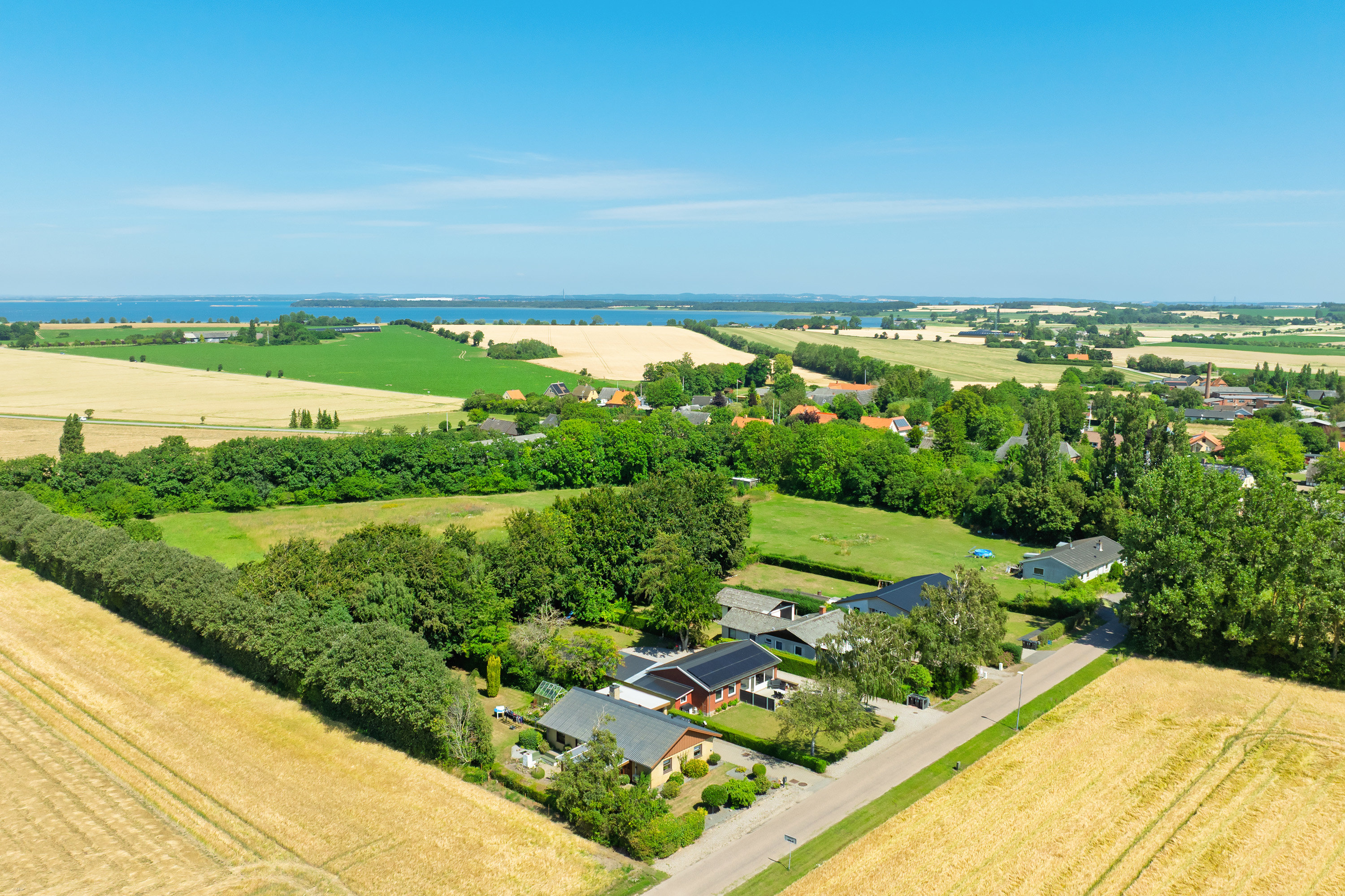 Fremhævet luftfoto billede i fuldskærmstilstand. Billede af Valnæsvej 8, Vålse, 4840 Nørre Alslev