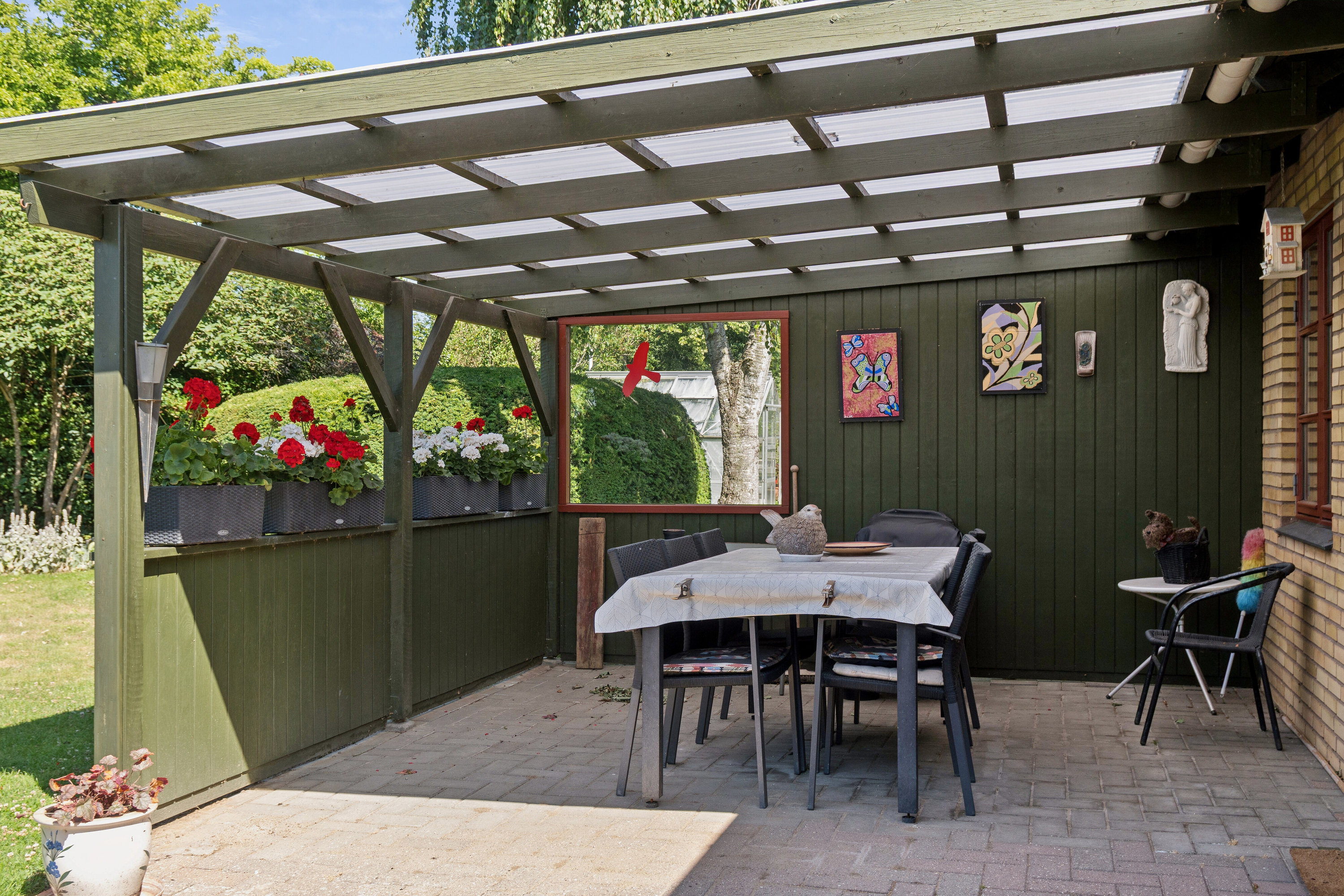 Fremhævet overdækket terrasse billede i fuldskærmstilstand. Billede af Bytoftevej 2, 4560 Vig