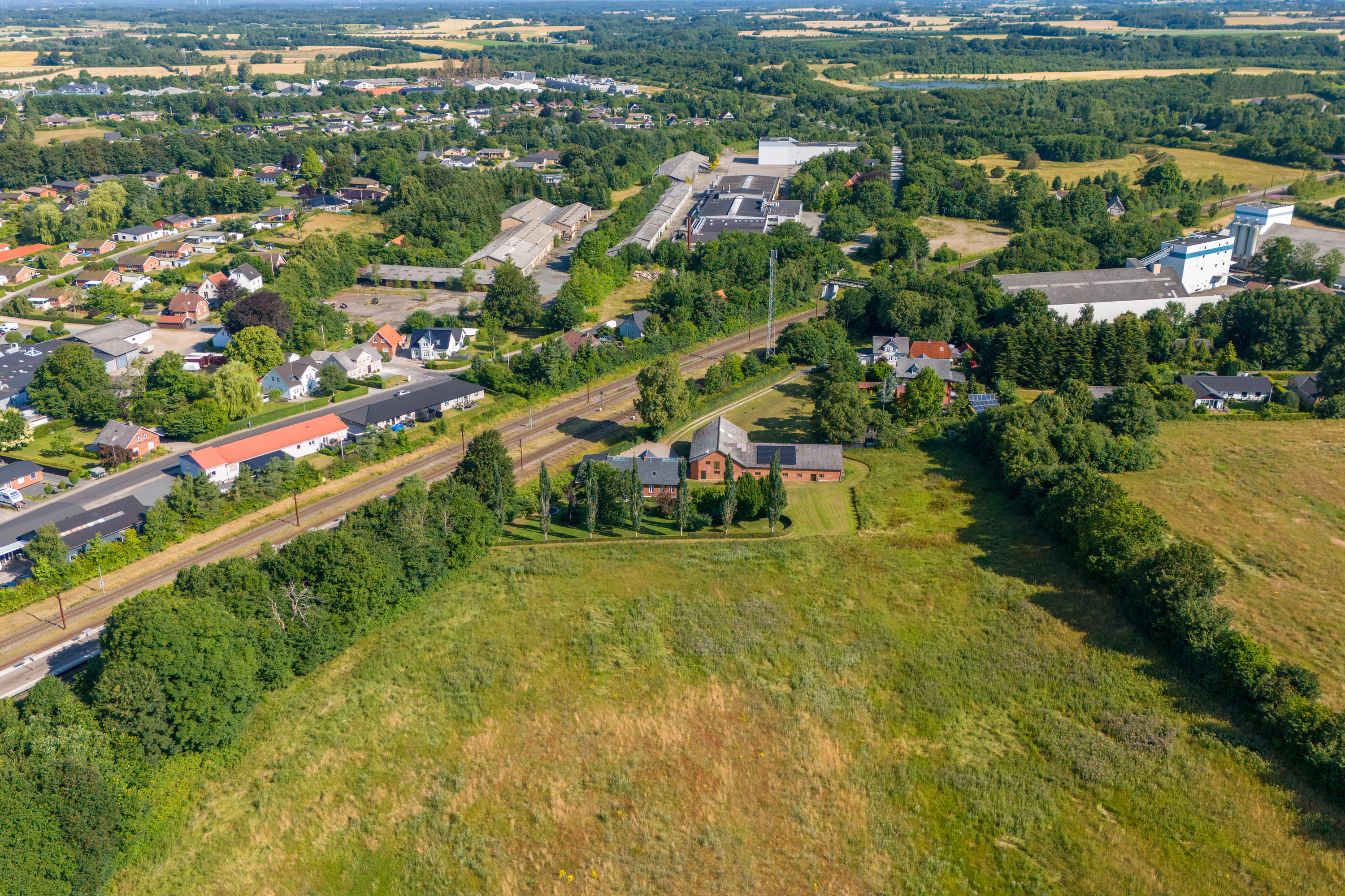 Fremhævet luftfoto billede i fuldskærmstilstand. Billede af Østergade 4B, 6640 Lunderskov