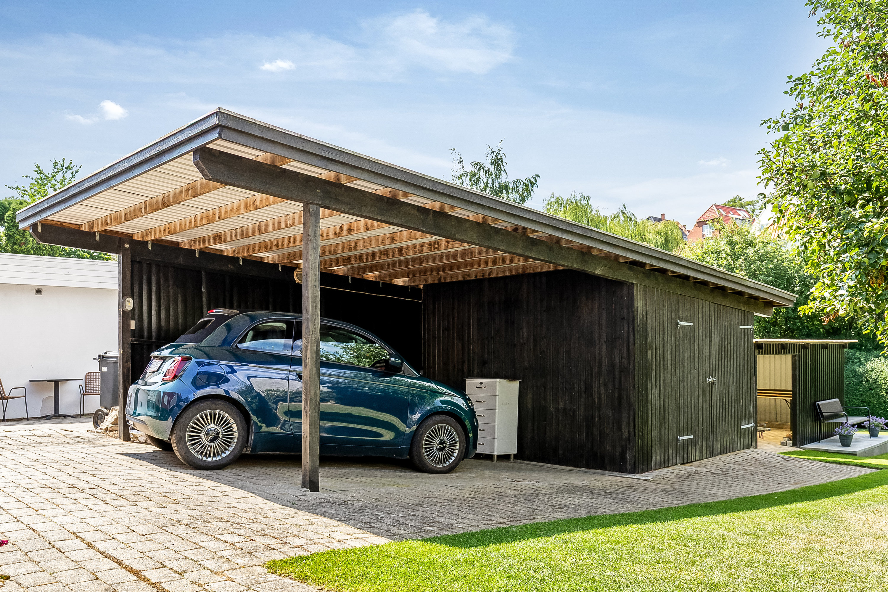 Fremhævet carport billede i fuldskærmstilstand. Billede af Piledamsvej 30, 6000 Kolding