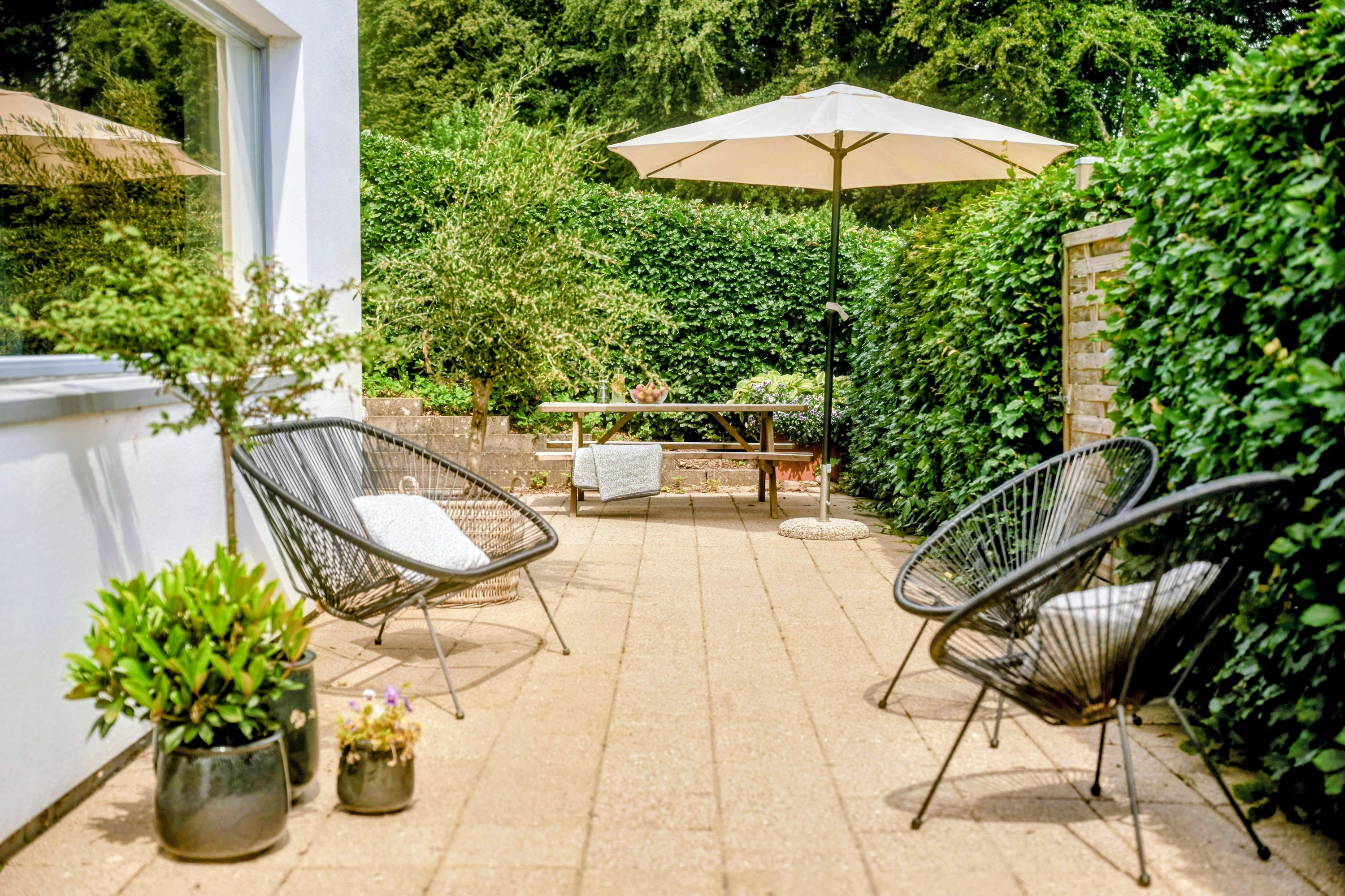 Fremhævet terrasse billede i fuldskærmstilstand. Billede af Kongefolden 87, Skanderborg Bakker, 8660 Skanderborg