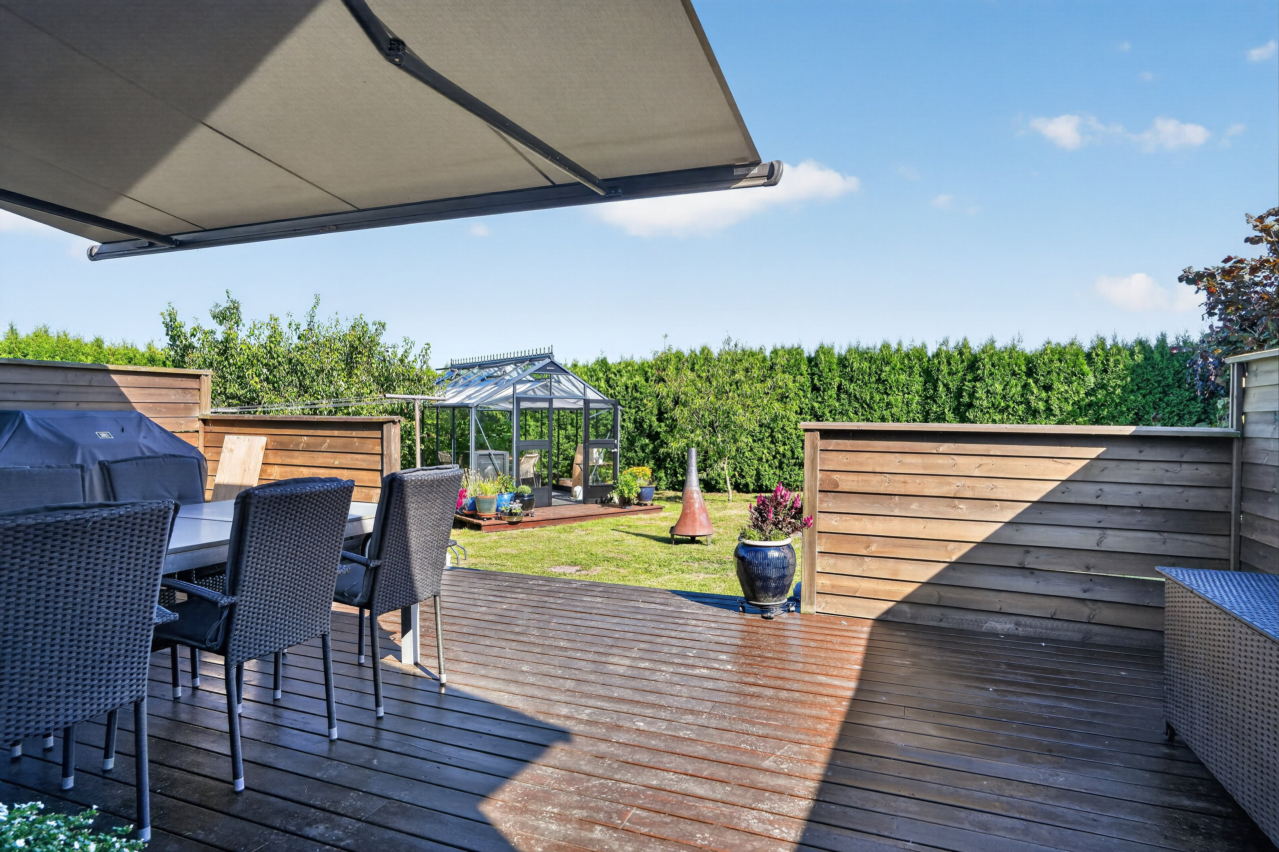 Fremhævet terrasse billede i fuldskærmstilstand. Billede af Hjortholmvej 91, 4340 Tølløse