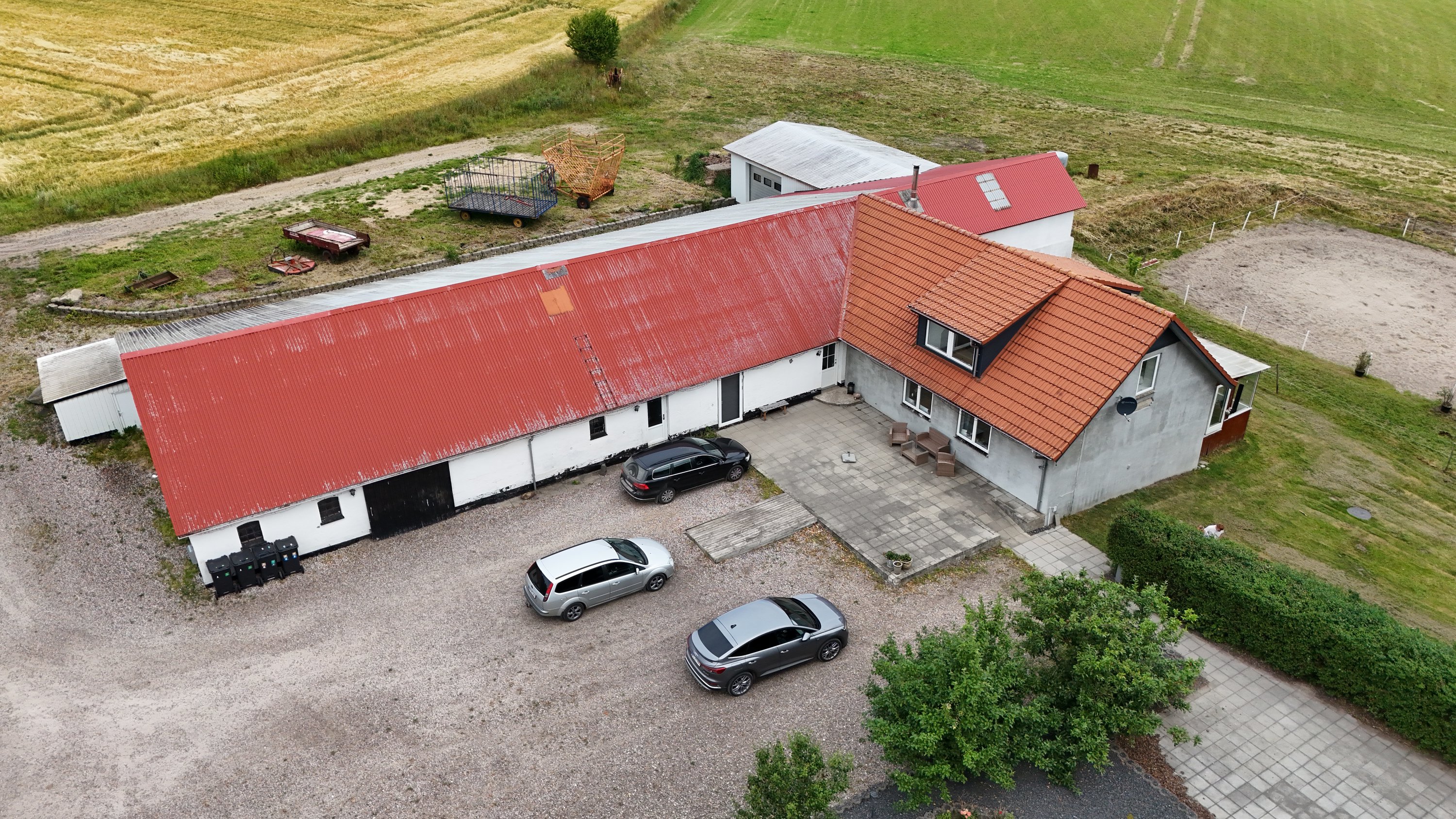 Fremhævet drone billede i fuldskærmstilstand. Billede af Hovedvejen 18, 9632 Møldrup