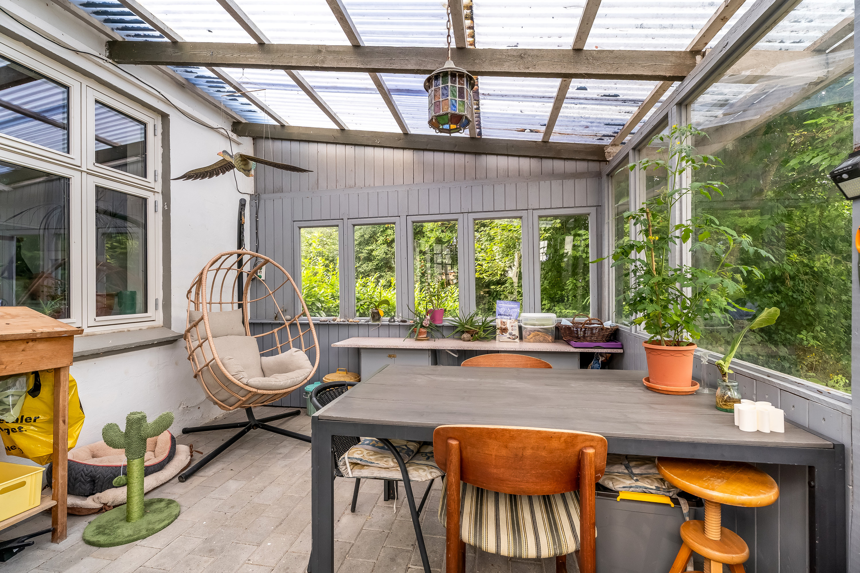 Fremhævet overdækket terrasse billede i fuldskærmstilstand. Billede af Trætteskovvej 1, 4970 Rødby