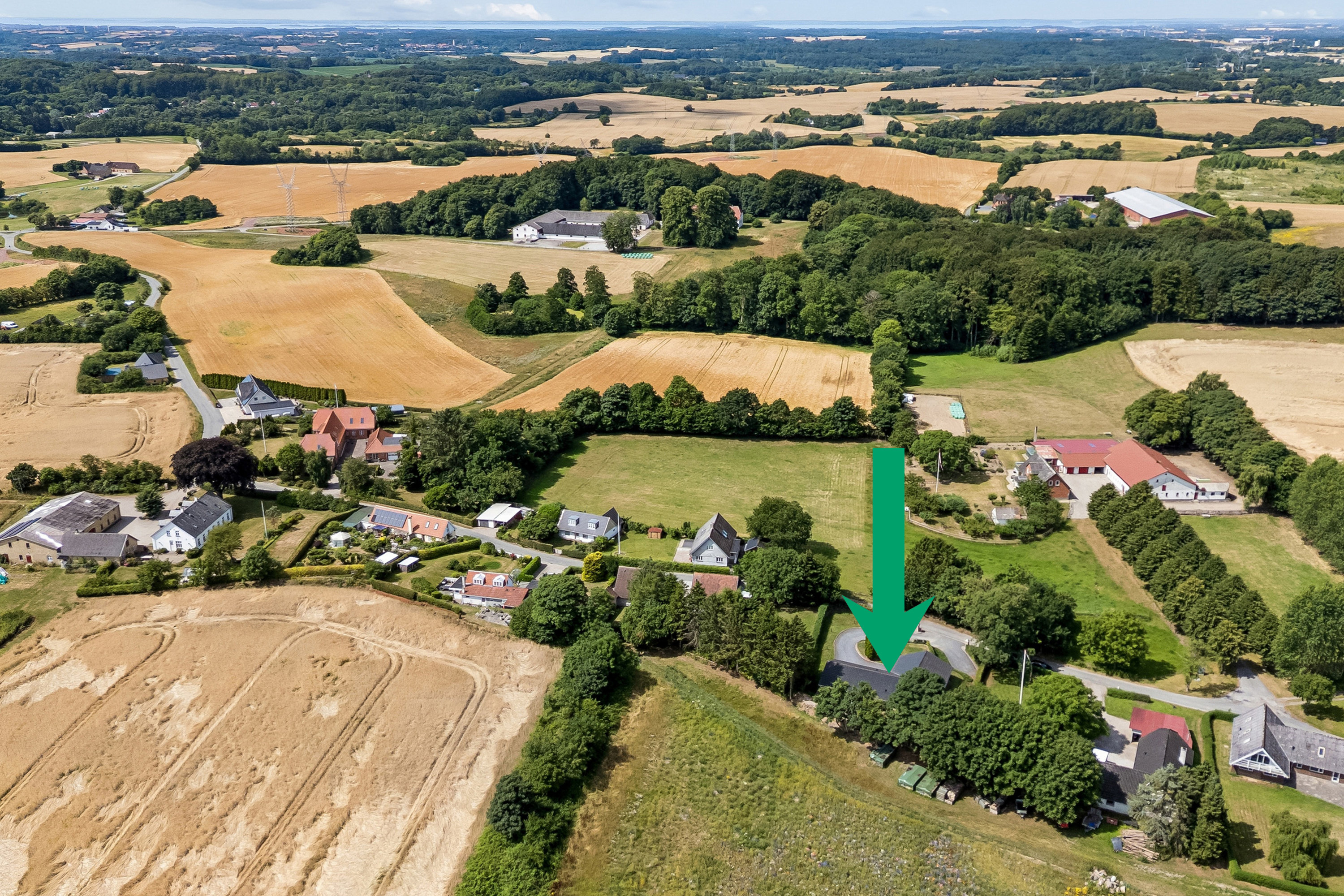 Fremhævet luftfoto billede i fuldskærmstilstand. Billede af Koelbjergvej 67, Koelbjerg, 5492 Vissenbjerg