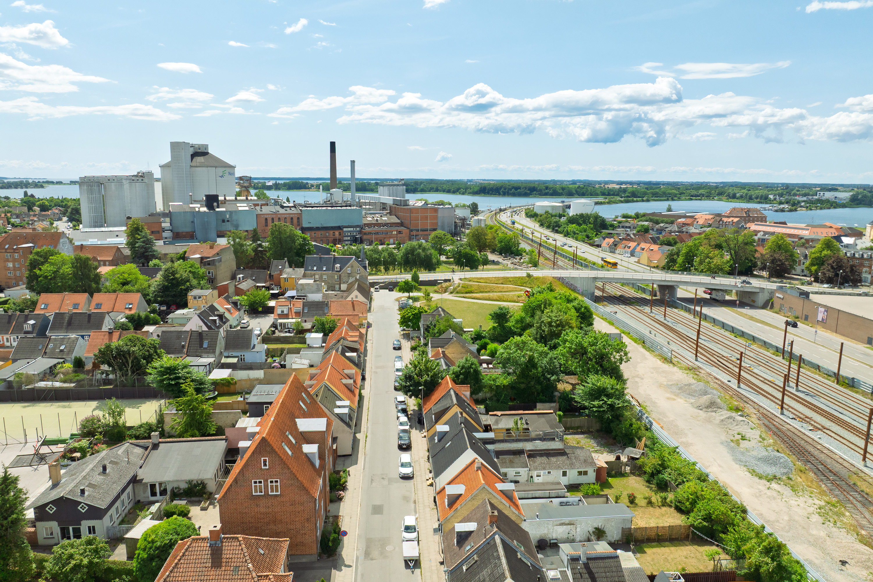 Fremhævet luftfoto billede i fuldskærmstilstand. Billede af Søvej 27, 4800 Nykøbing F
