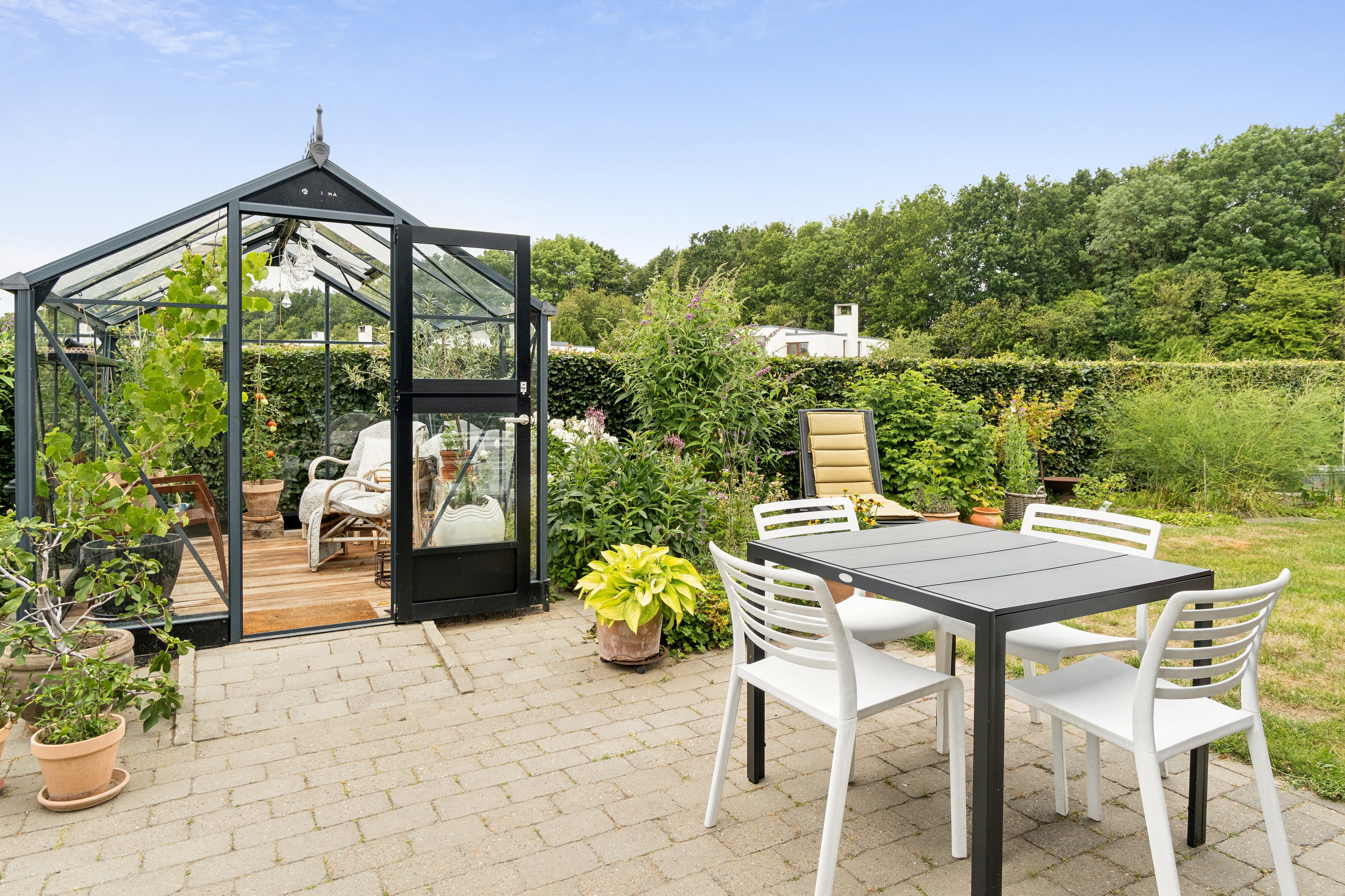 Fremhævet terrasse billede i fuldskærmstilstand. Billede af Nymarks Allé 99, 8320 Mårslet