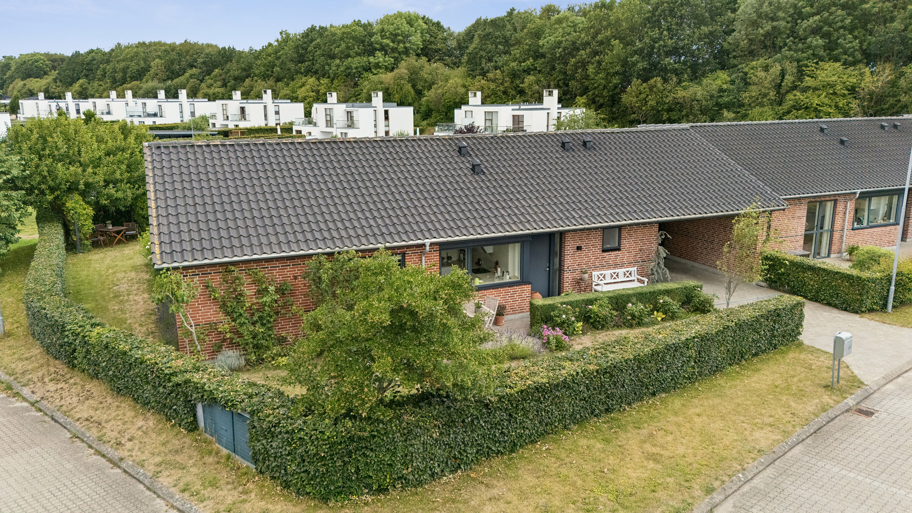 Fremhævet luftfoto billede i fuldskærmstilstand. Billede af Nymarks Allé 99, 8320 Mårslet