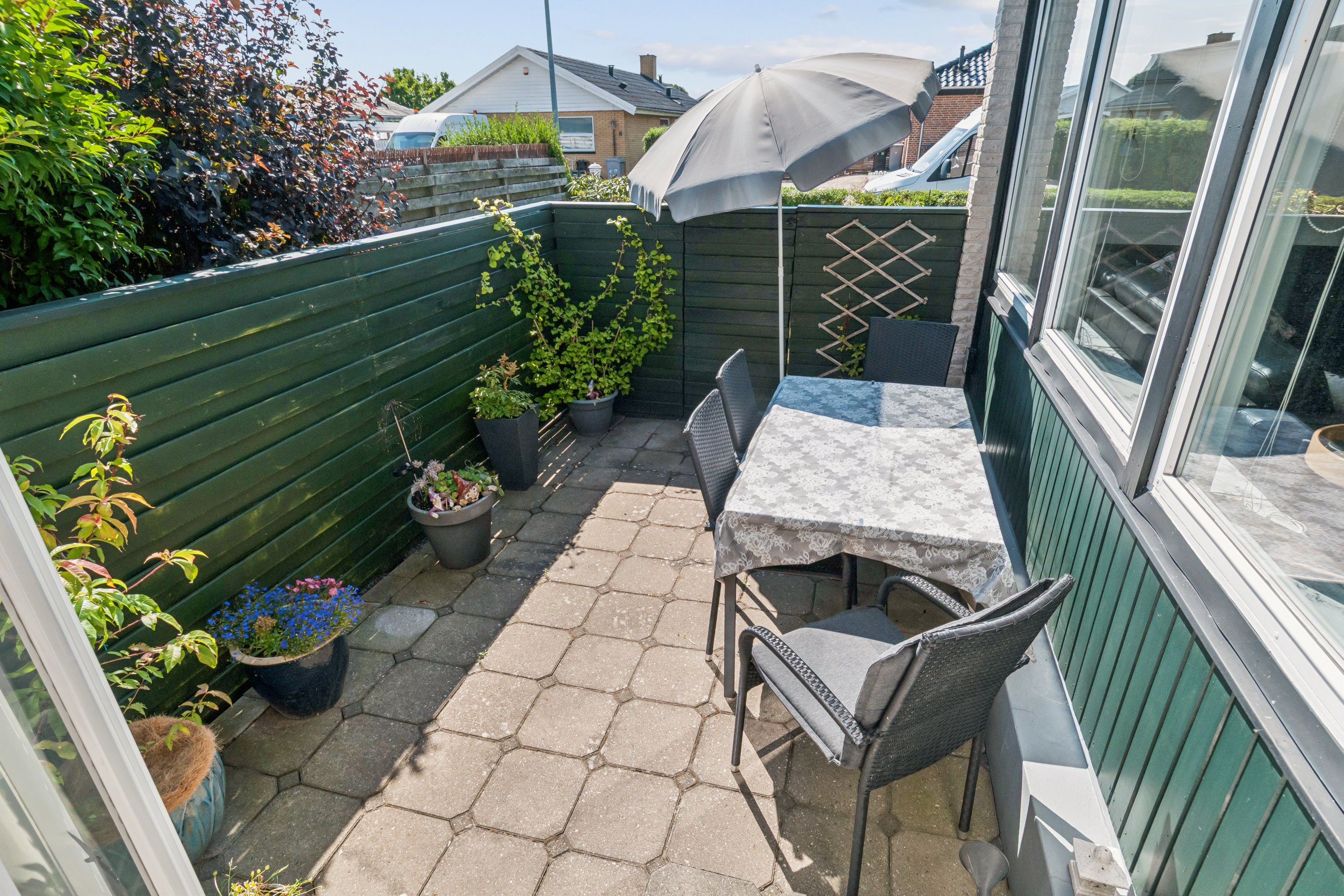 Fremhævet terrasse billede i fuldskærmstilstand. Billede af Mortel Alle 7, 2791 Dragør