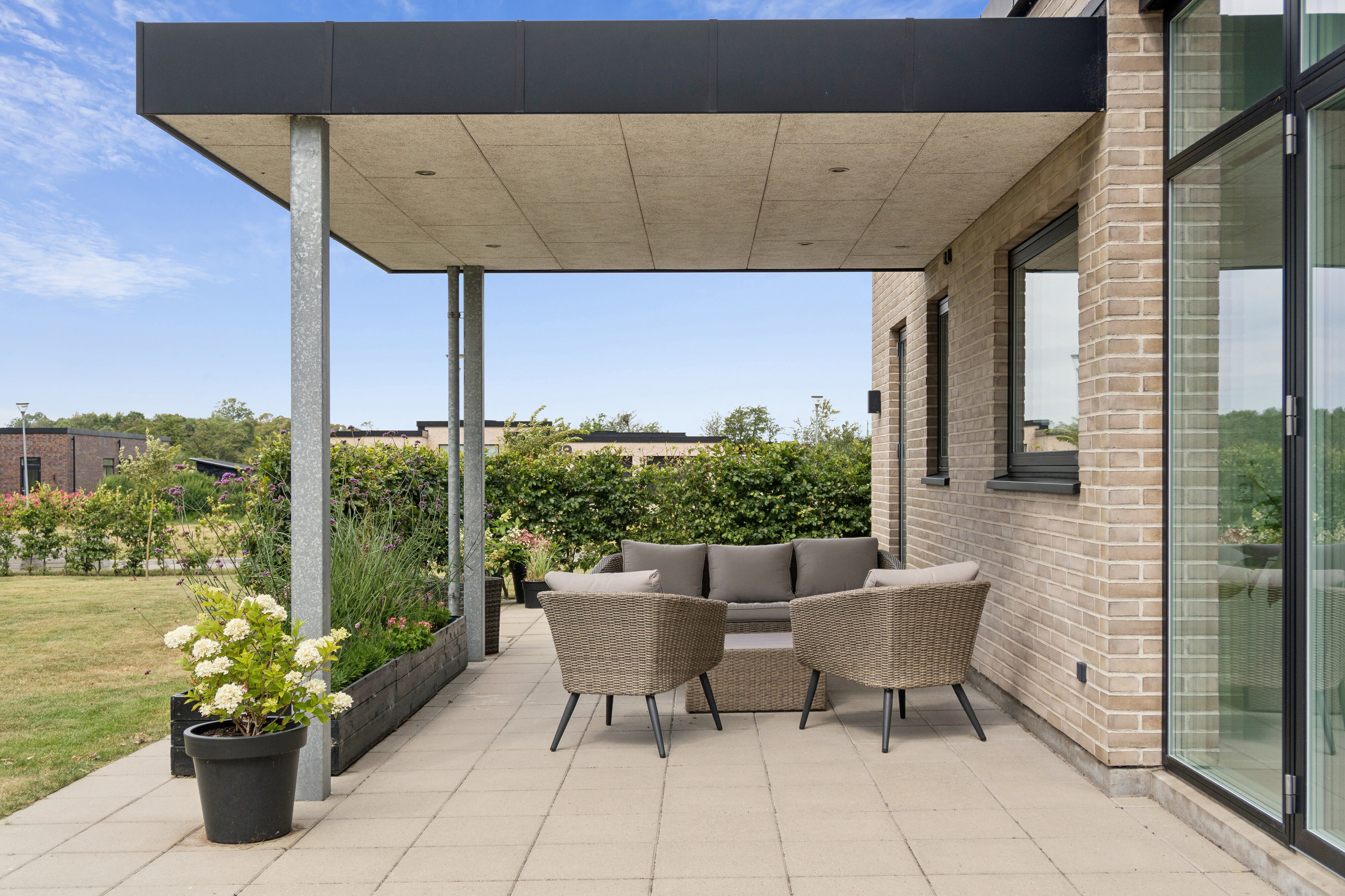Fremhævet overdækket terrasse billede i fuldskærmstilstand. Billede af Egelyst 61, 7430 Ikast