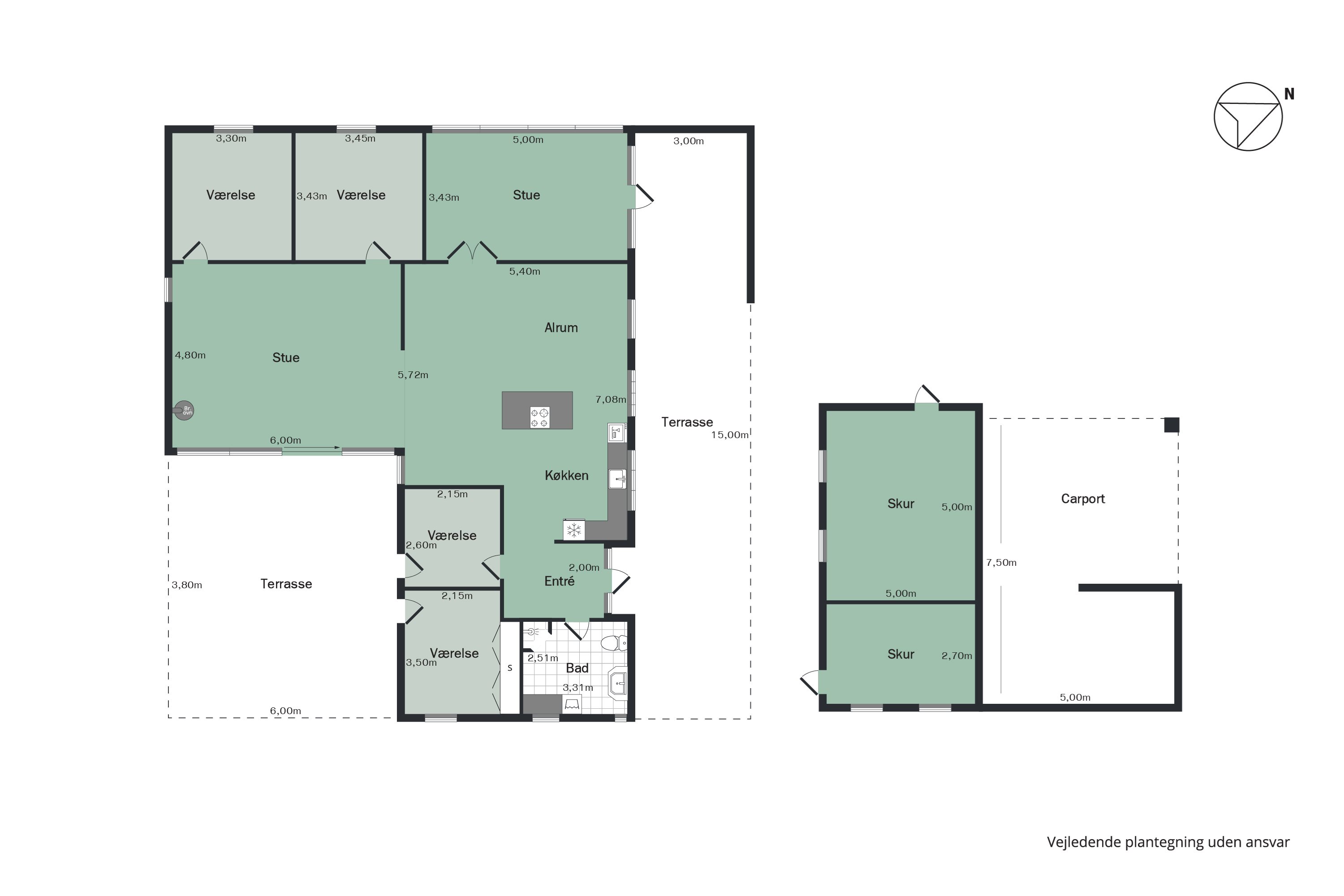 Plantegninger billede af Hou Mose 39, Hou, 9370 Hals